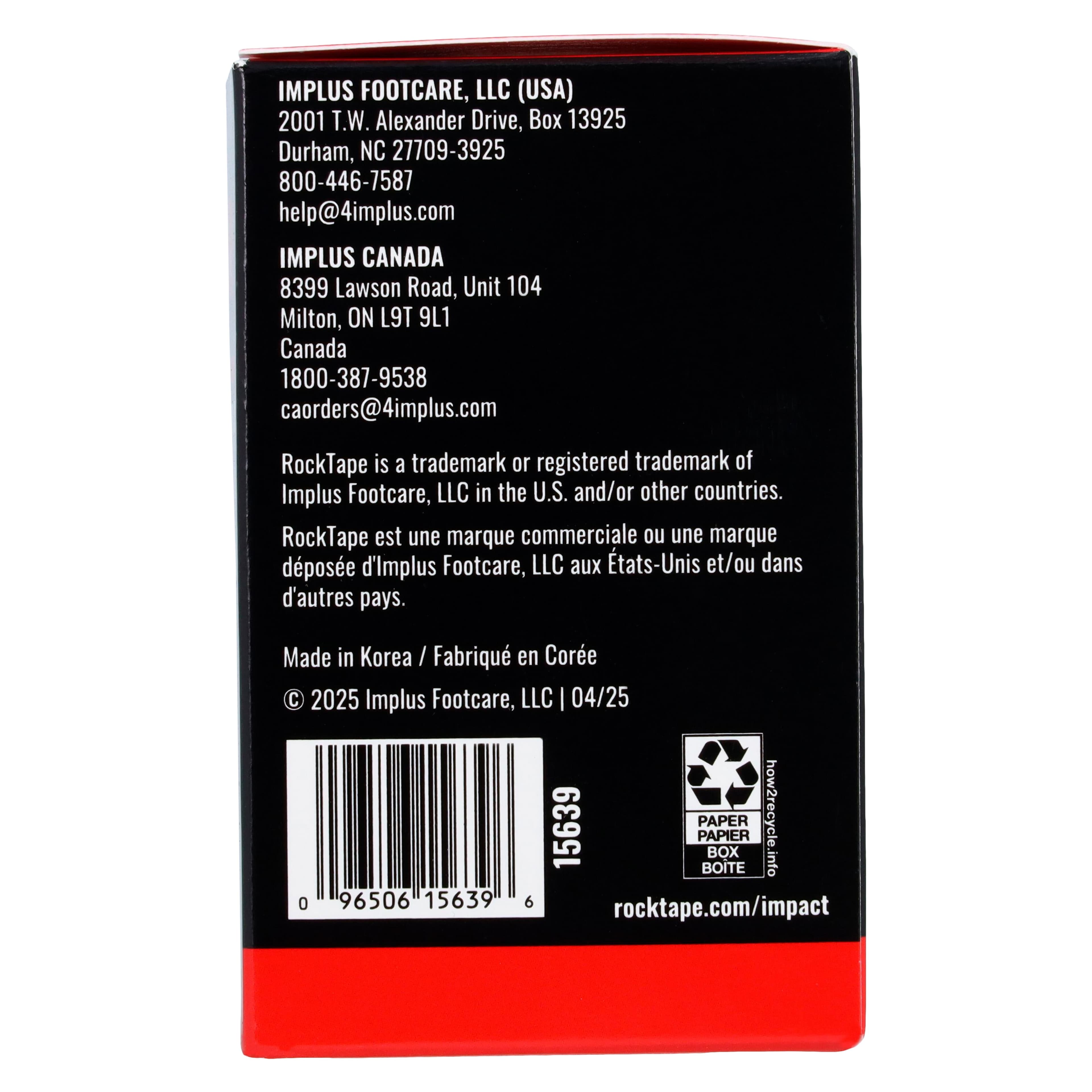 RockTape Standard Kinesiology Tape, Black, 2" x 21.5' (Each) thumbnail 5