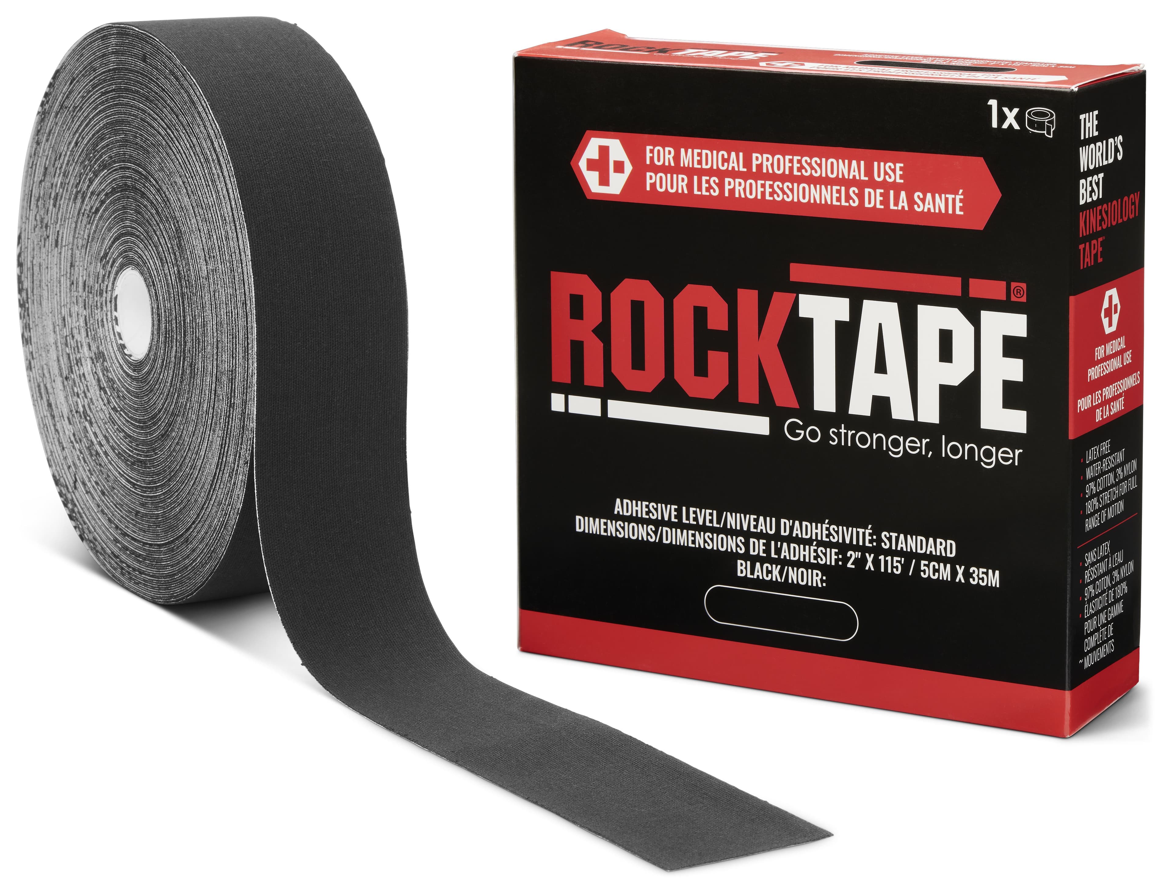 RockTape Standard Kinesiology Tape, 2" x 115', Black, Non-Sterile, Each - RockTape Standard Black - Image 1