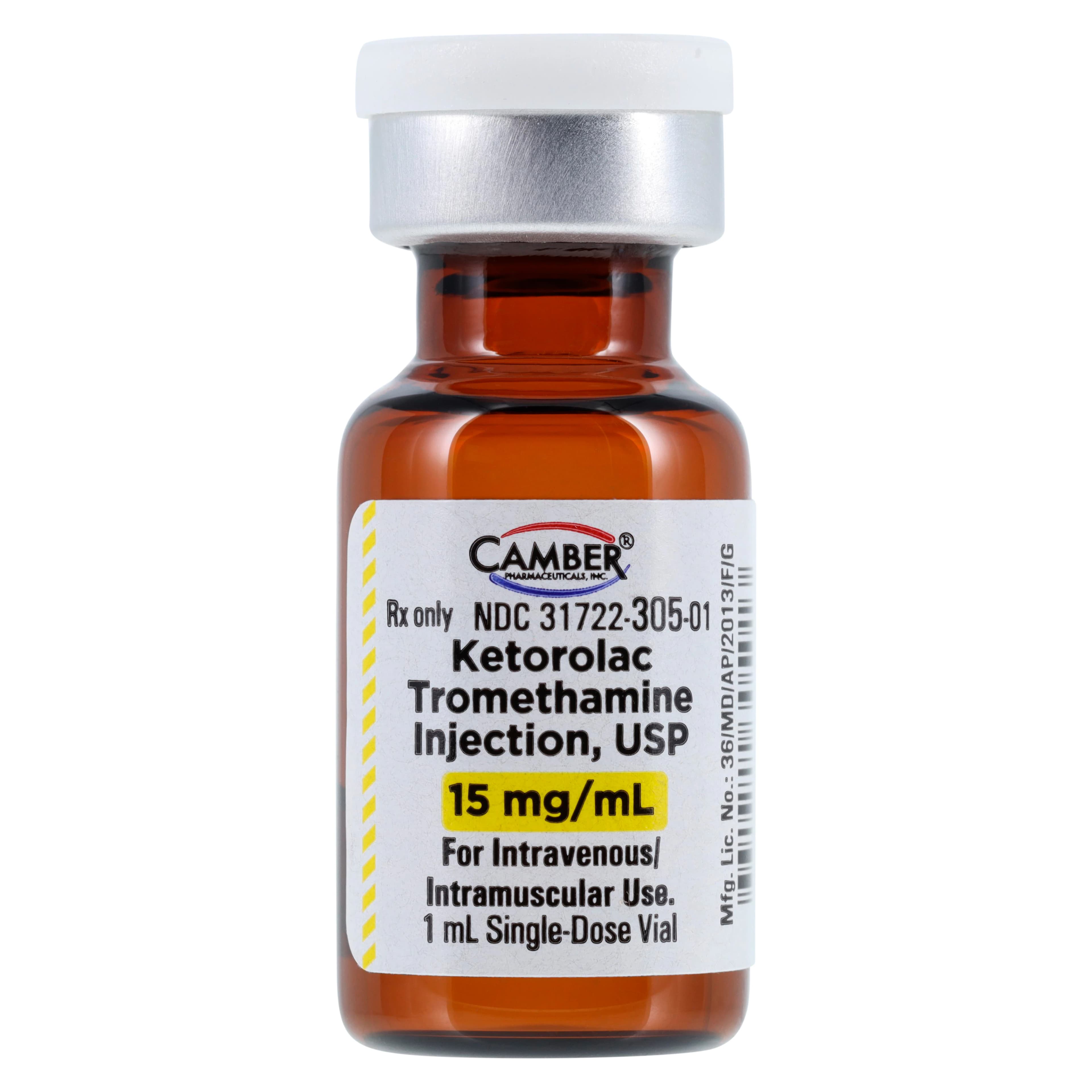 Ketorolac Tromethamine Injection 15mg/mL SDV 1mL, 25/Package thumbnail 2