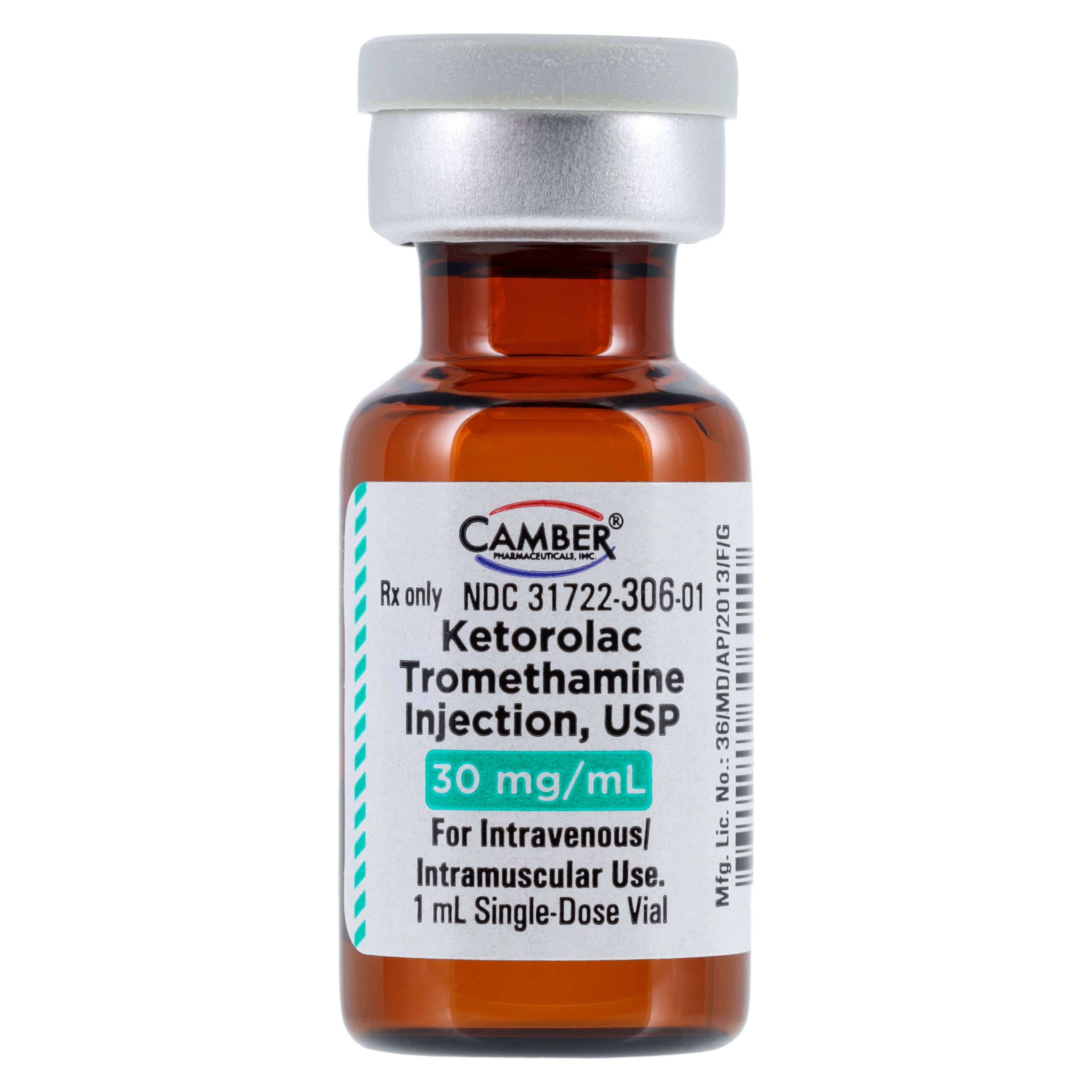 Ketorolac Tromethamine Injection, 30 mg/mL, Single-Dose Vial, 1 mL, 25/Package thumbnail 2