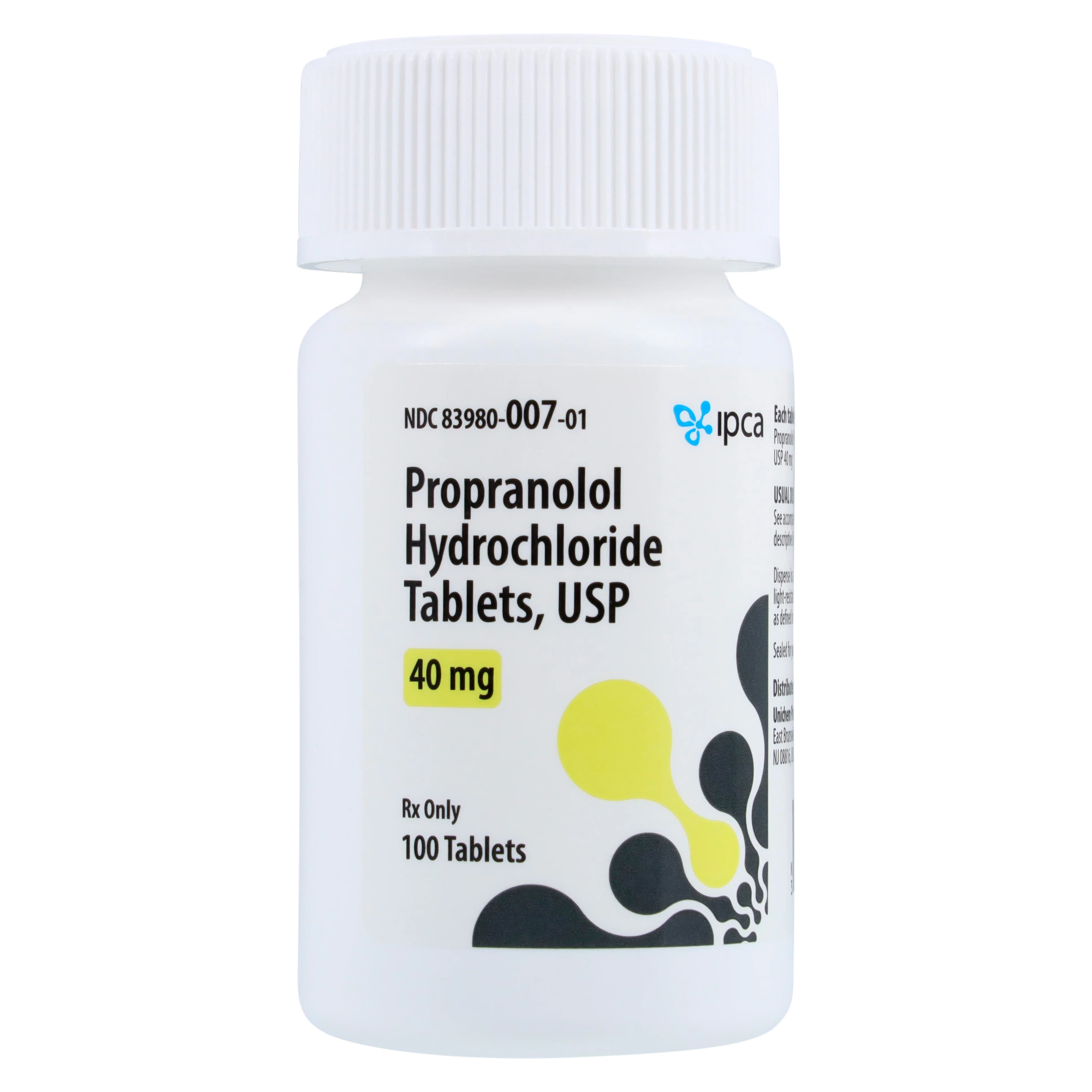 Propranolol HCl Tablets, 40mg, Unichem Pharmaceuticals - Propranolol HCl Tablets - Image 1