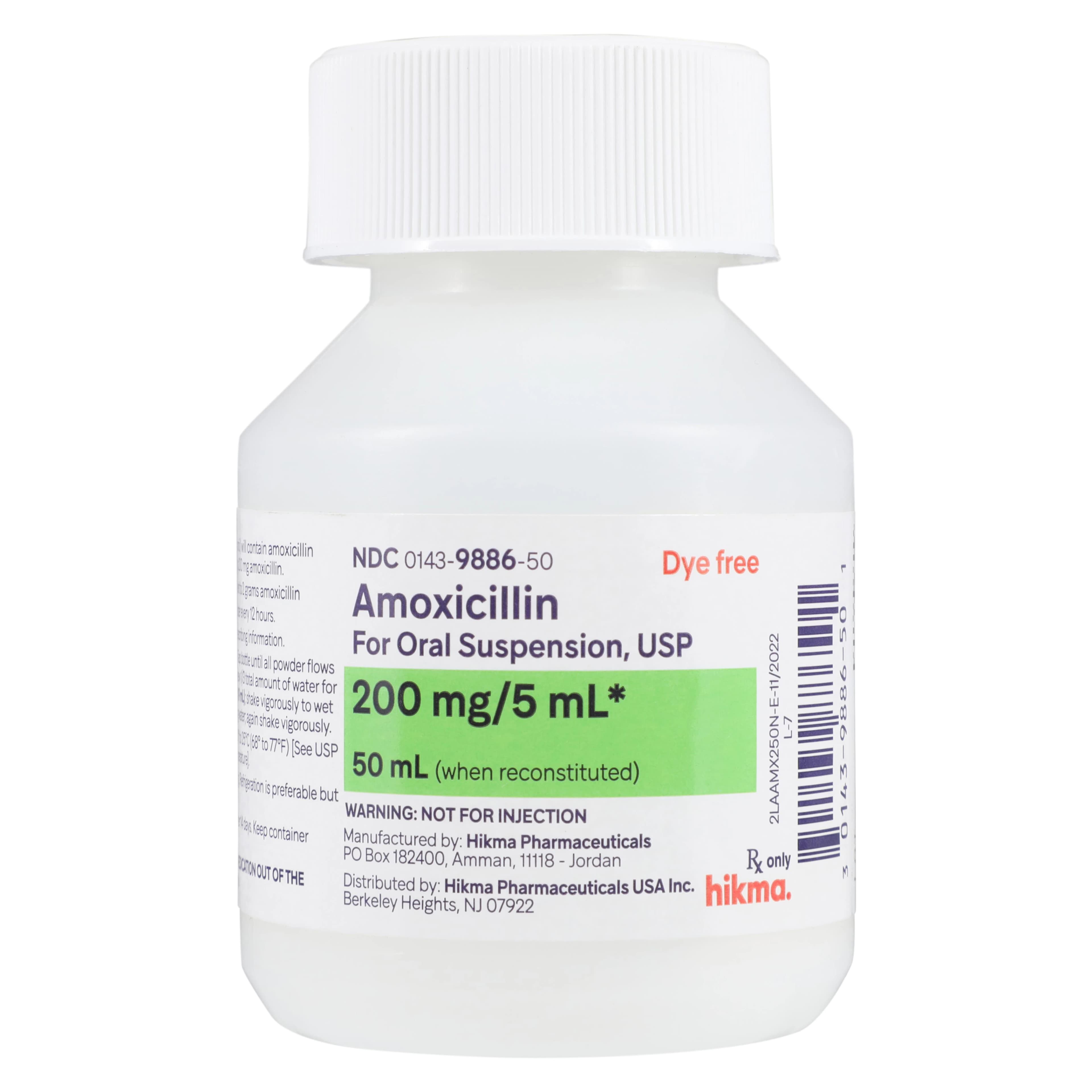 Amoxicillin Oral Suspension 200mg/5mL, Tutti-Frutti, 50mL Bottle - Amoxicillin Oral Susp BID - Image 1
