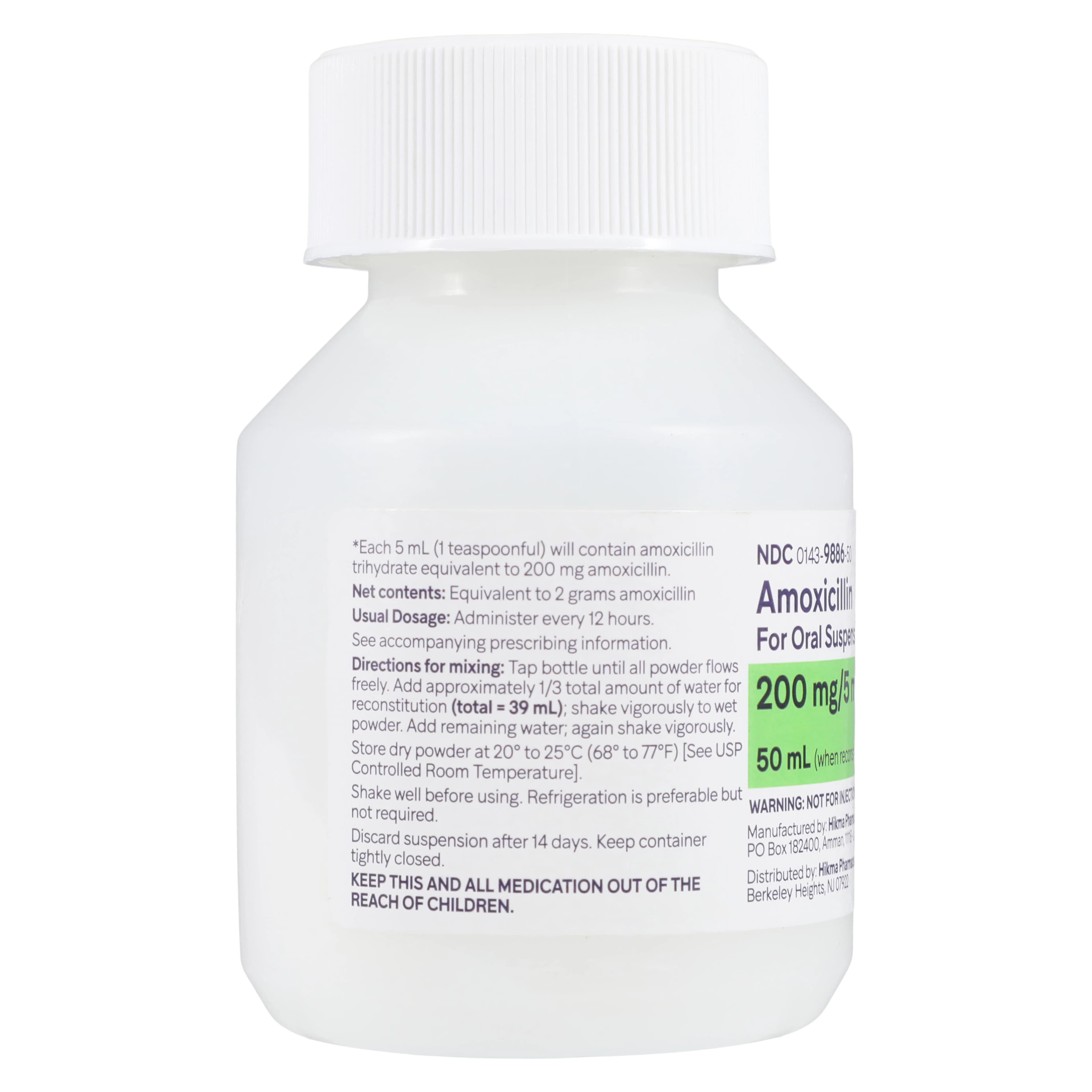 Amoxicillin Oral Suspension 200mg/5mL, Tutti-Frutti, 50mL Bottle thumbnail 2