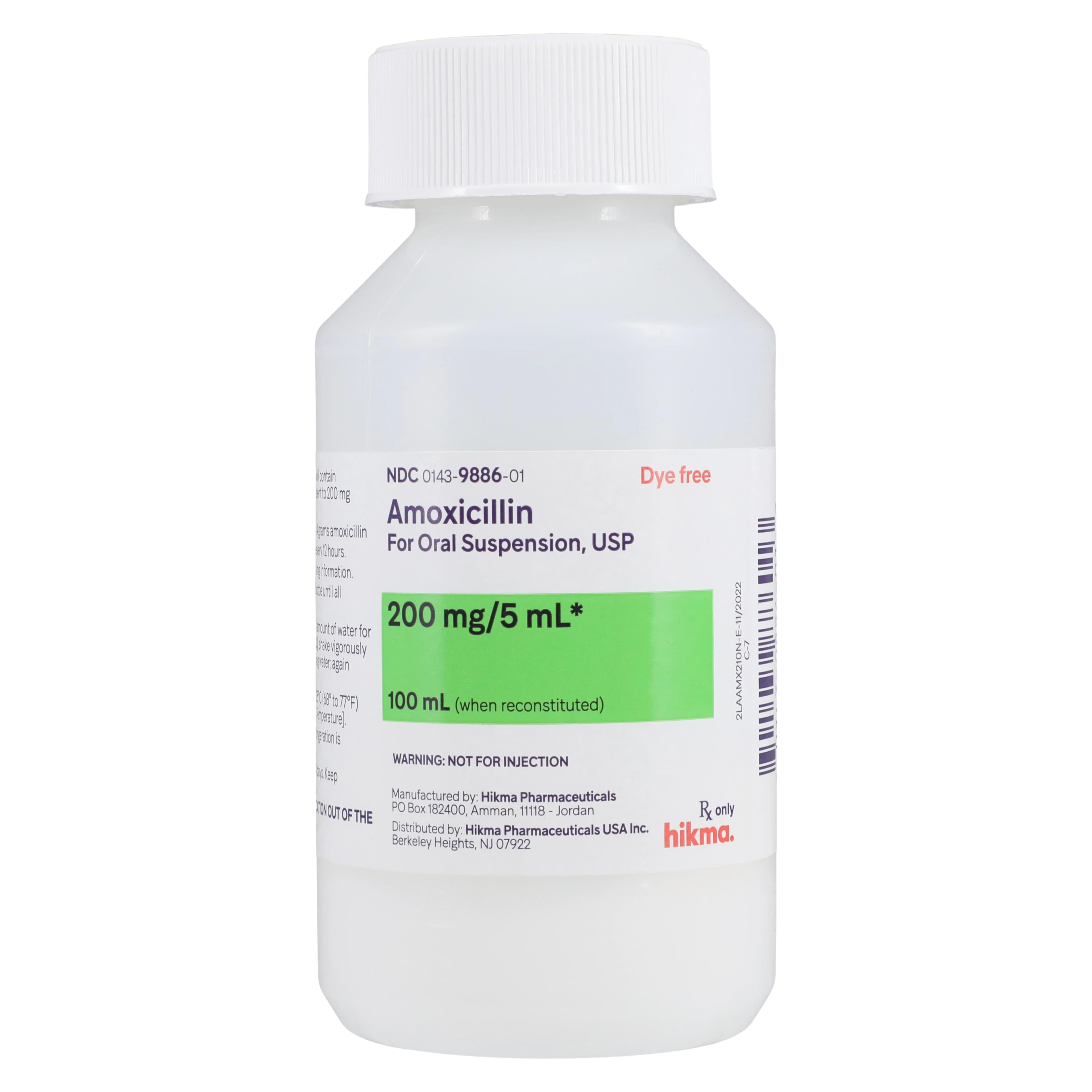 Amoxicillin Oral Suspension 200mg/5mL, Tutti-Frutti, 100mL Bottle - Amoxicillin Oral Susp BID - Image 1