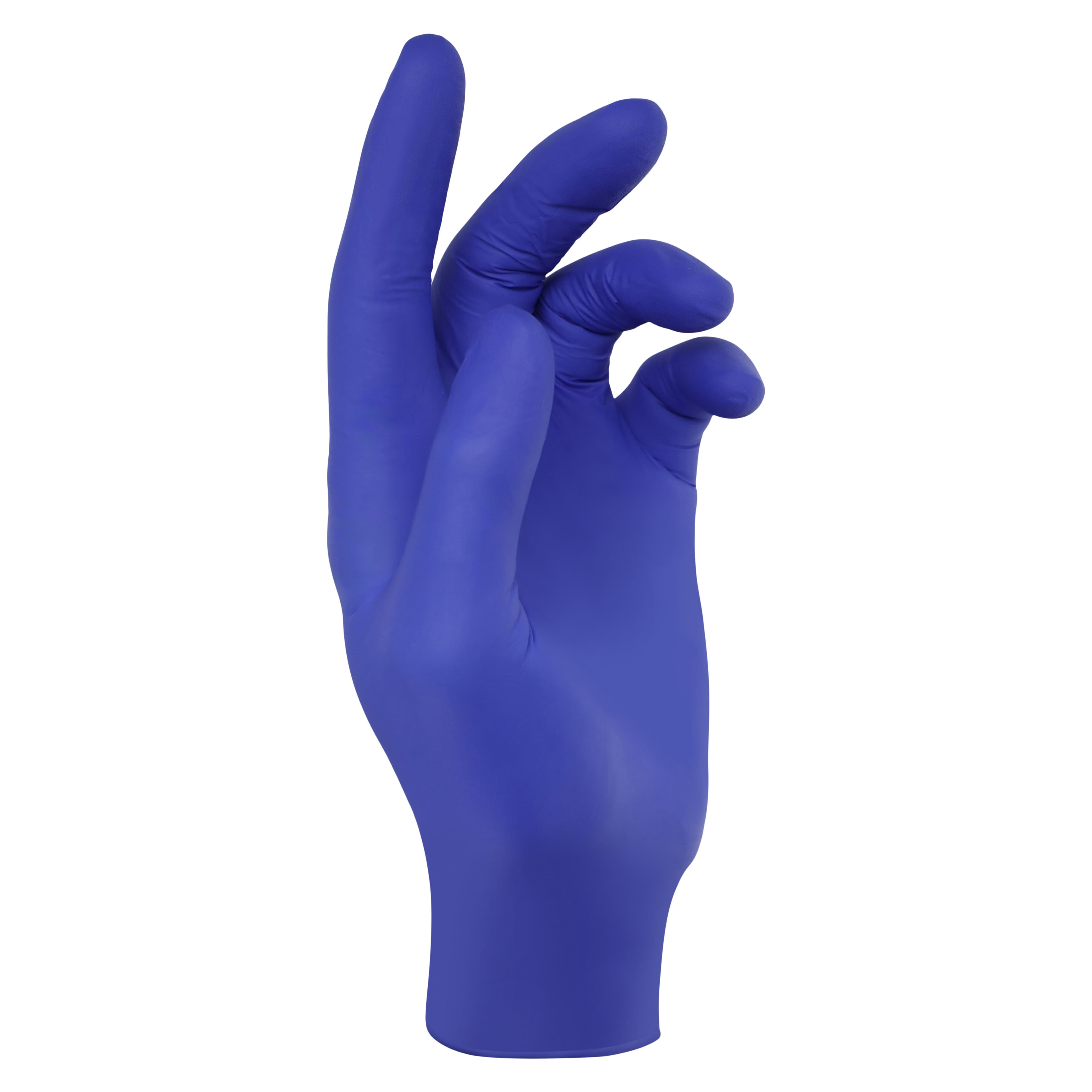 Medicom AssureTouch™ Pure Nitrile Exam Gloves, Powder Free, Latex Free, Non-Sterile, Extra Small, Blue, Textured Fingertips, 200/Box, 9970A thumbnail 2