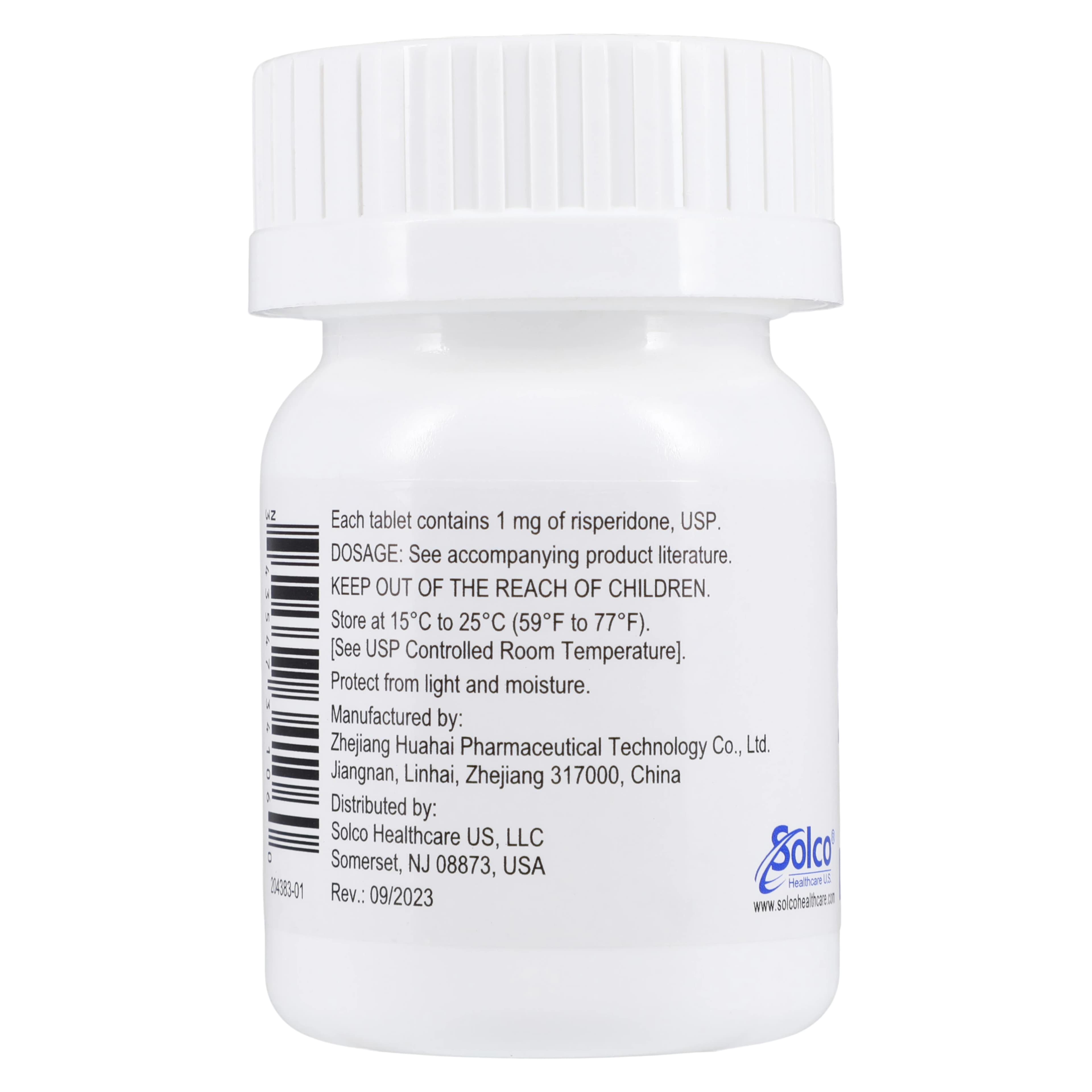Risperidone Tablets 1 mg, 60 Count Bottle (Solco Healthcare) thumbnail 2