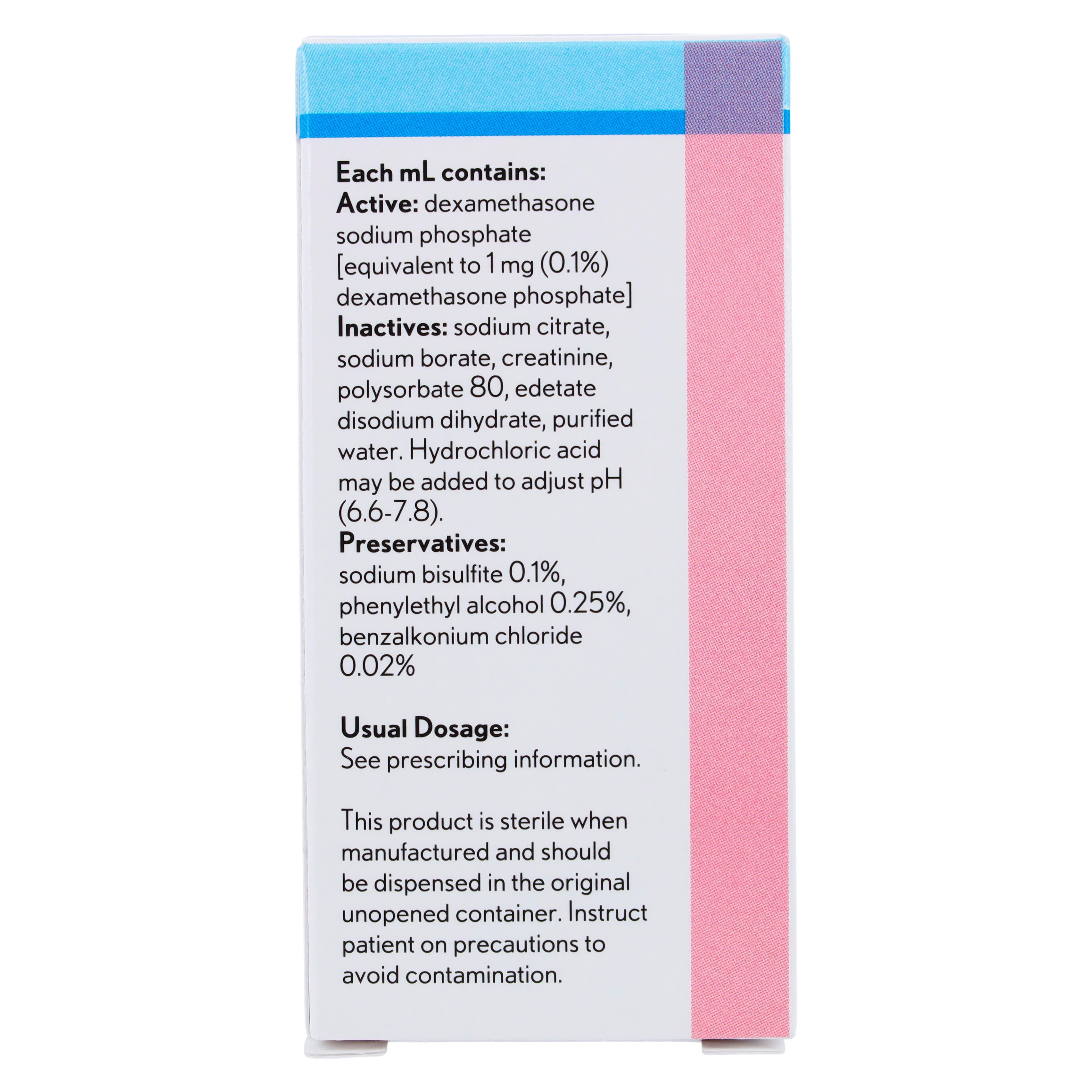Dexamethasone Sodium Phosphate Ophthalmic Solution 0.1%, 5mL Bottle, Bausch & Lomb thumbnail 4