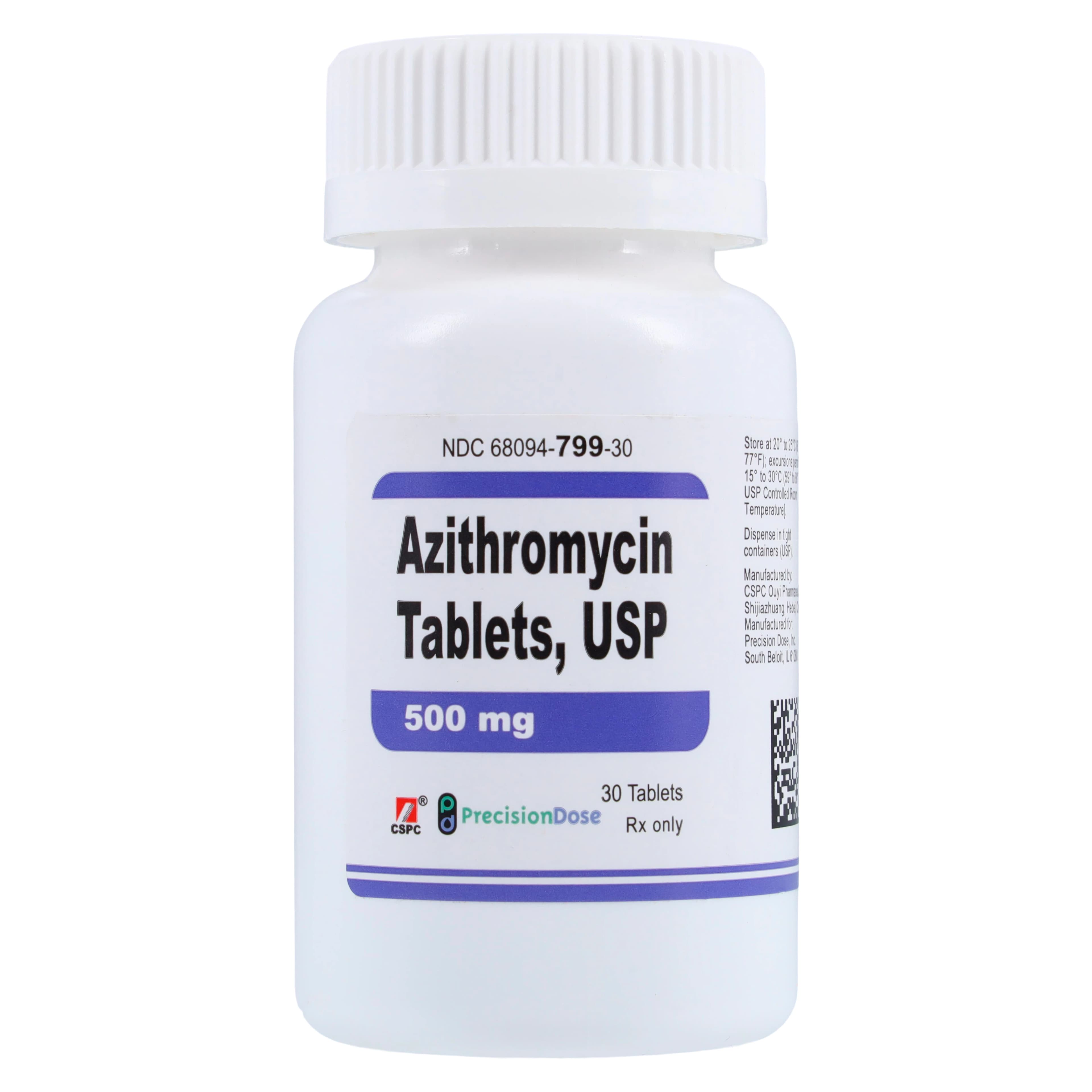 Precision Dose Azithromycin Tablets, 500mg, 30/Bottle - Azithromycin Tablets - Image 1