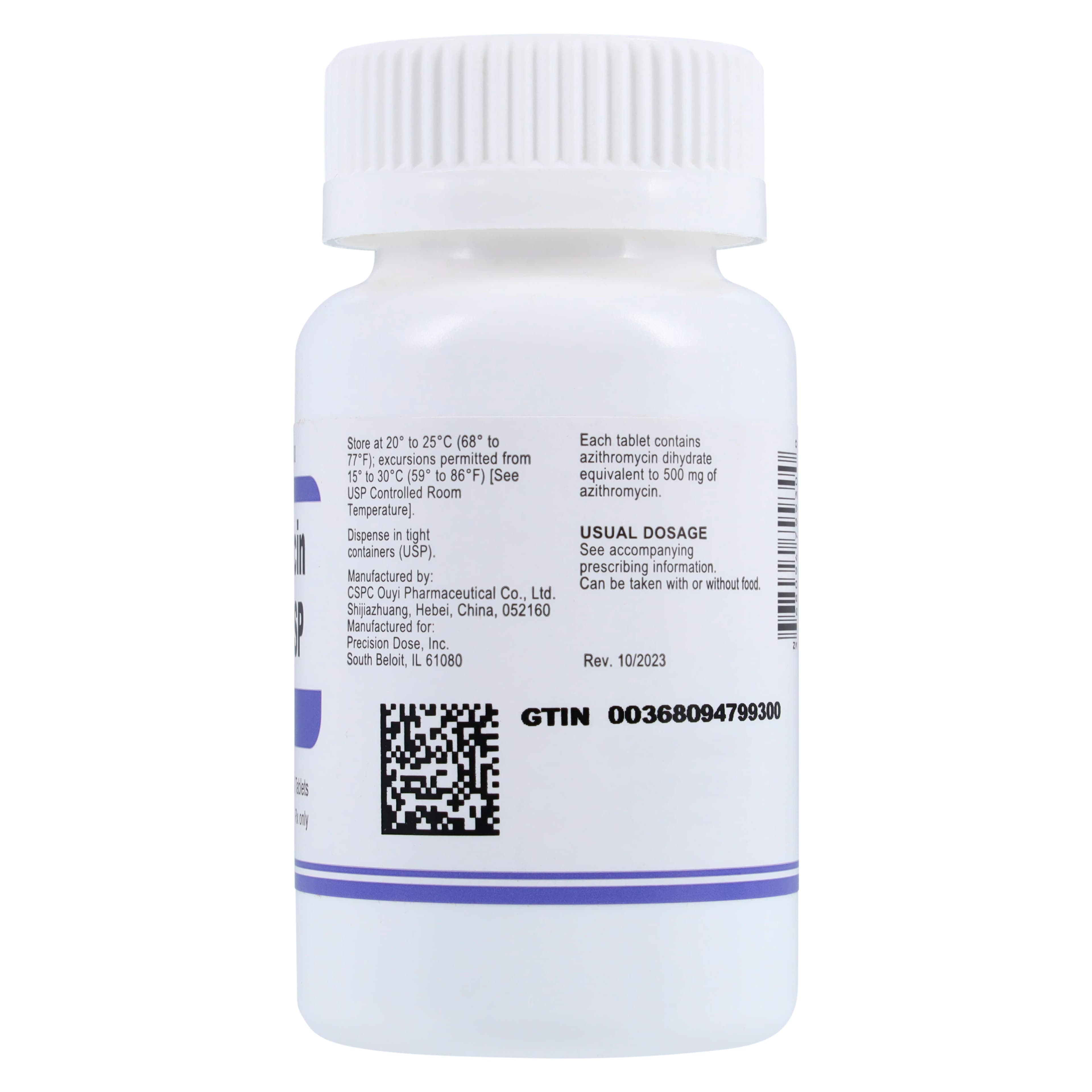 Precision Dose Azithromycin Tablets, 500mg, 30/Bottle thumbnail 2