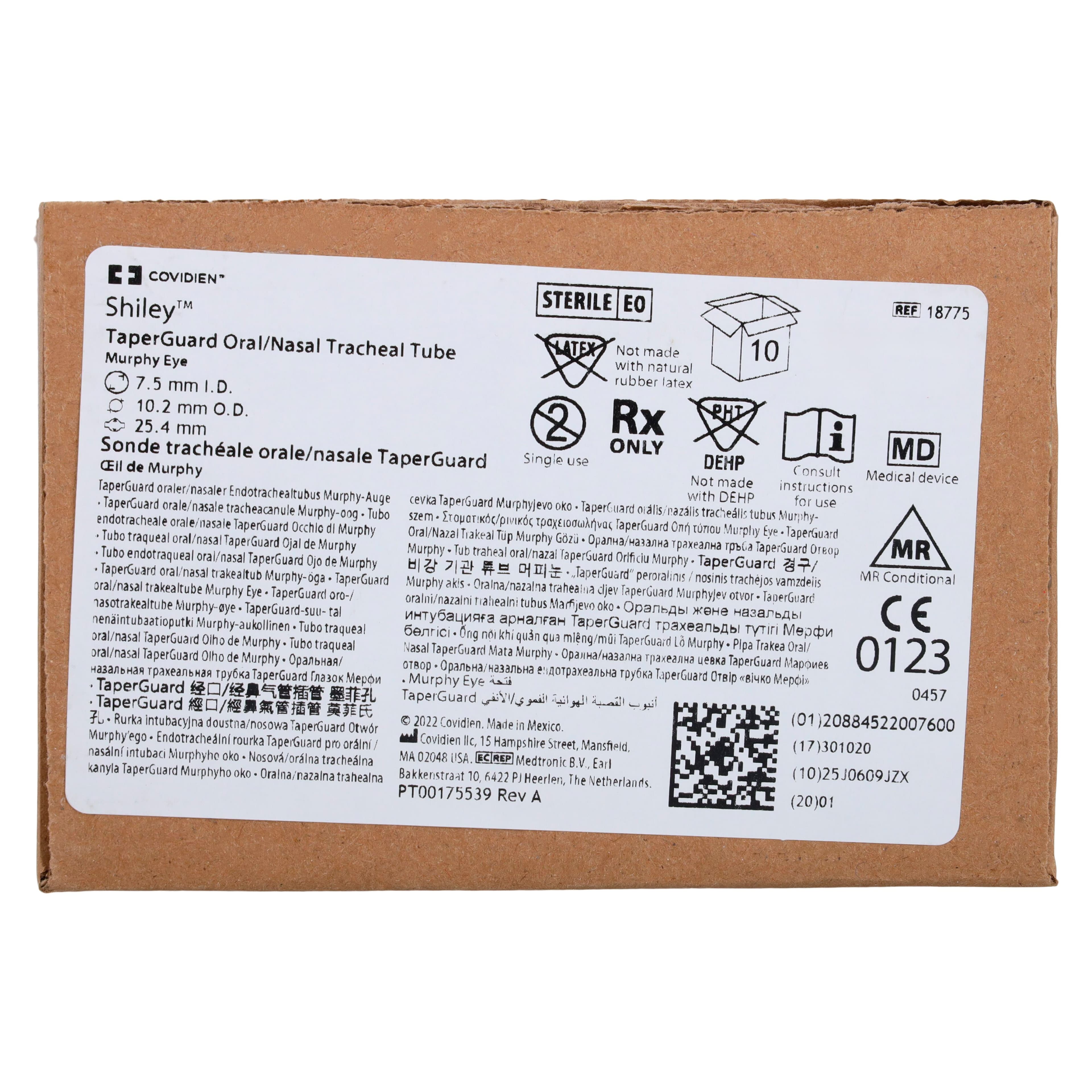 Medtronic Shiley Endotracheal Tube, Cuffed, 7.5mm, 10/Case thumbnail 3