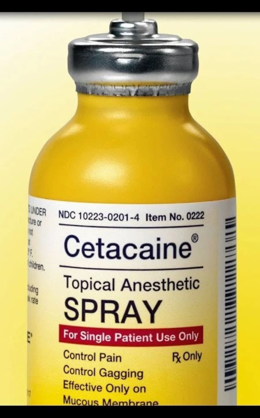 Cetacaine Topical Anesthetic Spray 14%/2%/2% (Benzocaine, Butamben, Tetracaine Hydrochloride), Banana Flavor, 5 g Bottle - Cetacaine Topical Anes Spray - Image 1