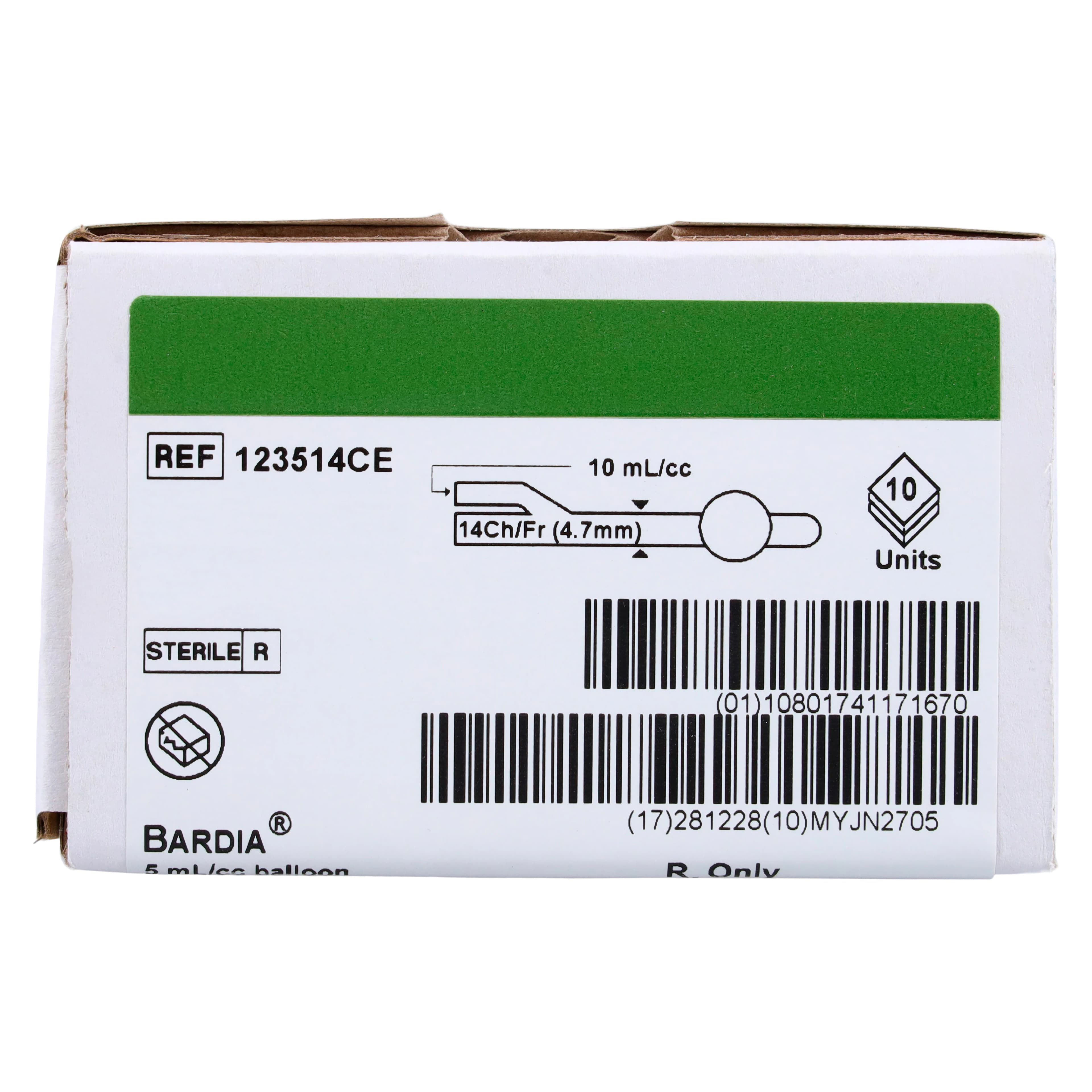 Bardia 2-Way Foley Catheter, Standard Tip, Silicone Elastomer Coated Latex, 14Fr, 5cc Balloon thumbnail 3