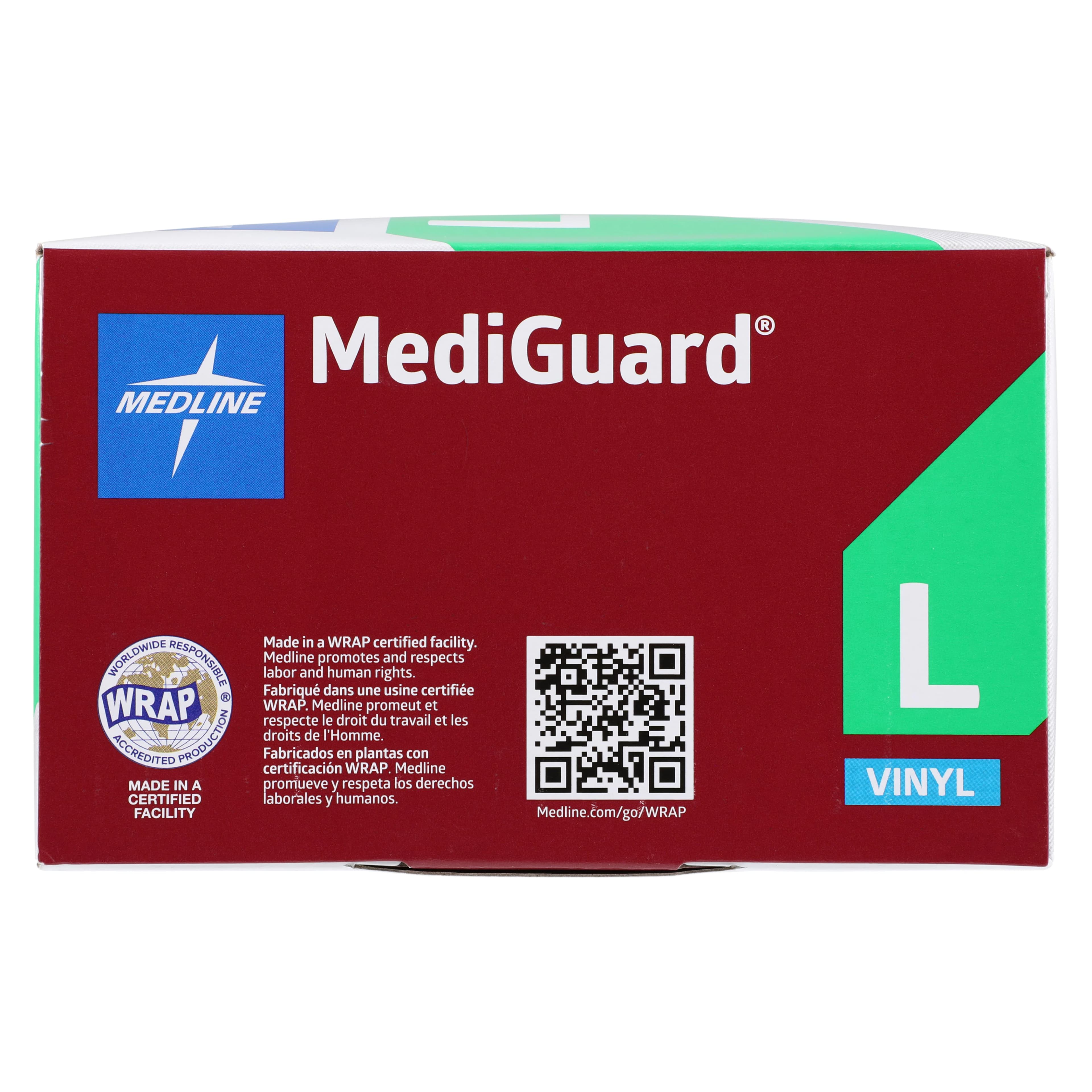 MediGuard Vinyl Exam Gloves, Large, Clear, Non-Sterile, 150/Box thumbnail 4