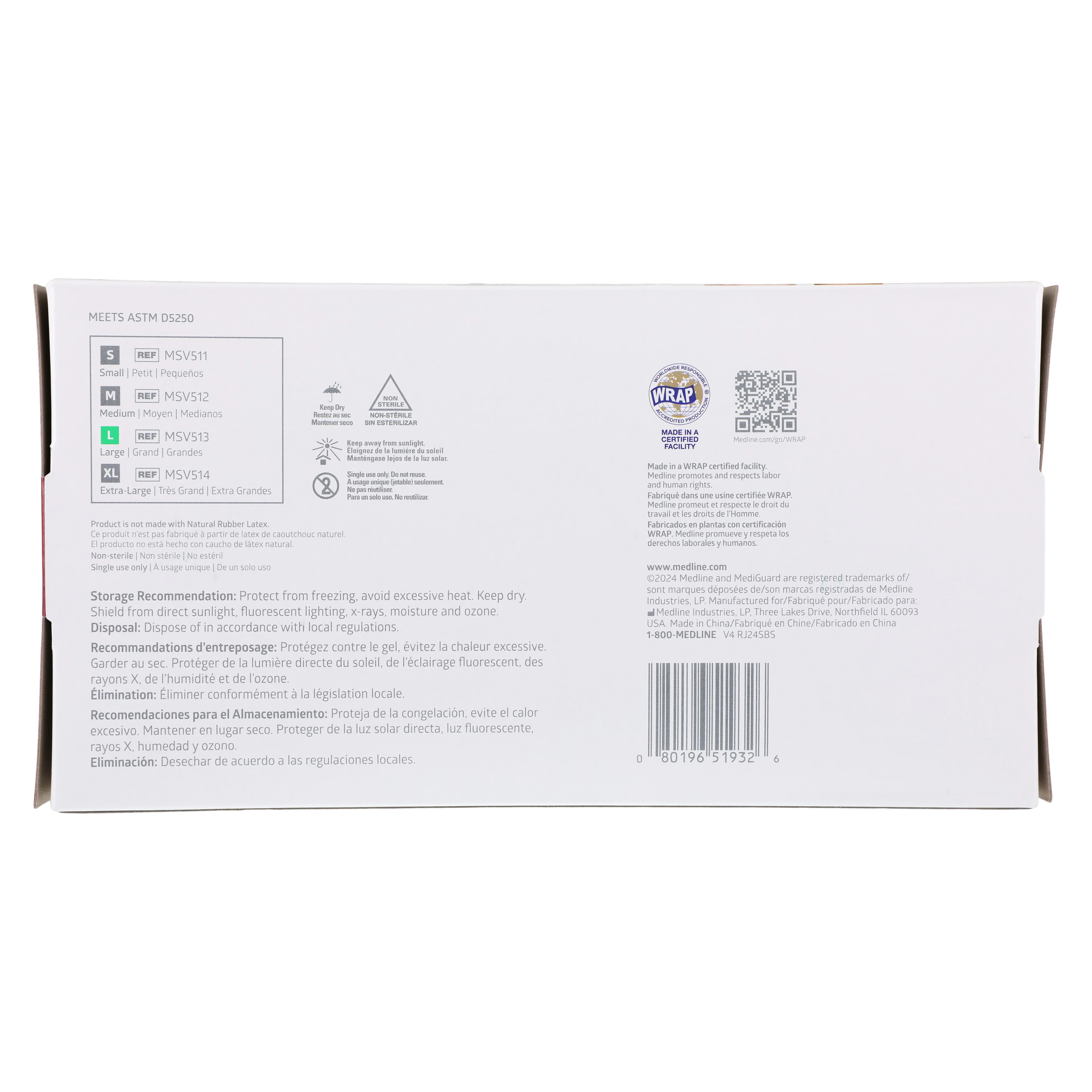MediGuard Vinyl Exam Gloves, Large, Clear, Non-Sterile, 150/Box thumbnail 5
