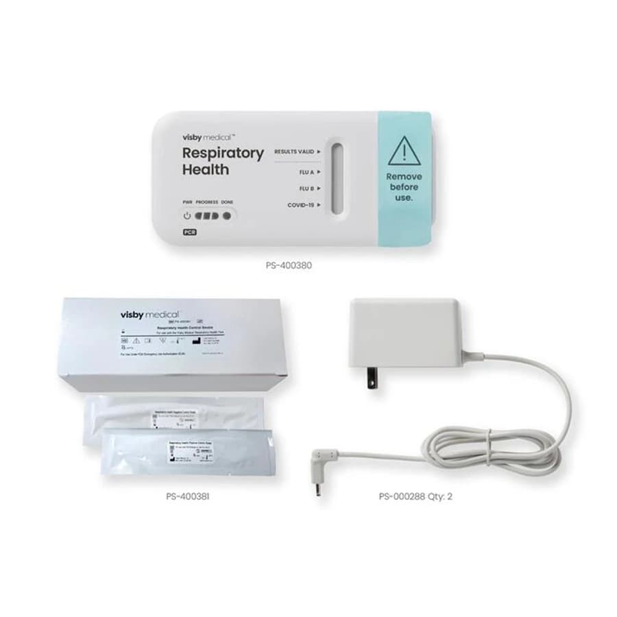 Visby Medical Respiratory Health Test Promo Pack, CLIA Waived, 20 Tests with Controls and Power Adapters - Visby Respiratory Test Promo - Image 1
