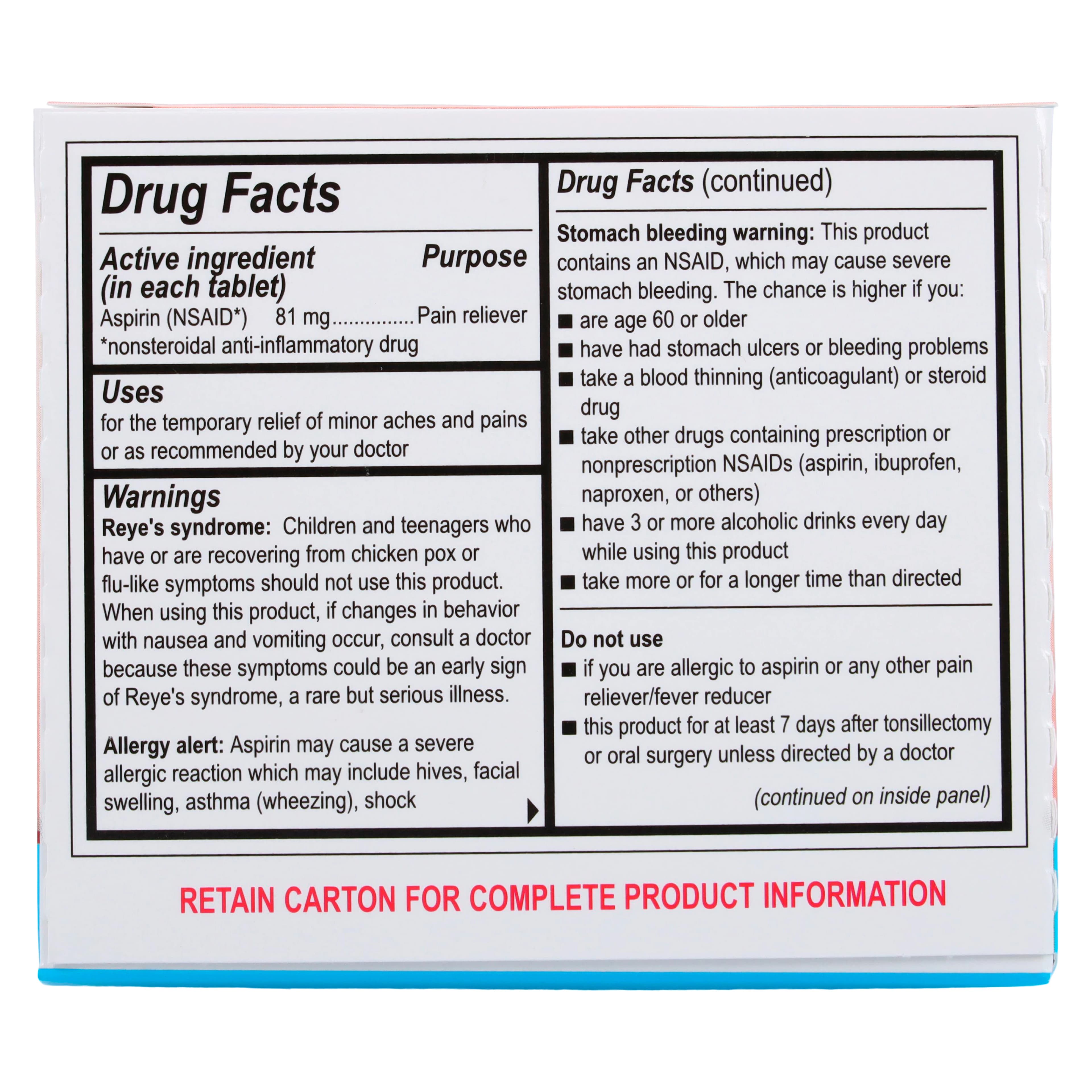 Medique Aspirin Chewable Tablets, 81 mg, Unit Dose, 24/Box thumbnail 4