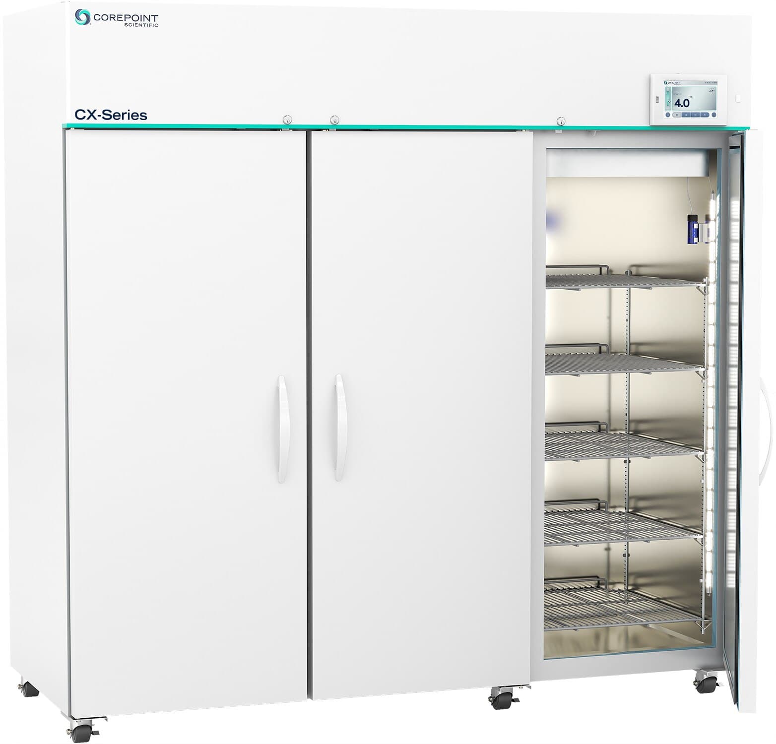 Corepoint Scientific Premium CX Lab Fridge, 72 Cu Ft, 3 Solid Doors, Right Hinge, 1-10°C, Cycle Defrost thumbnail 2