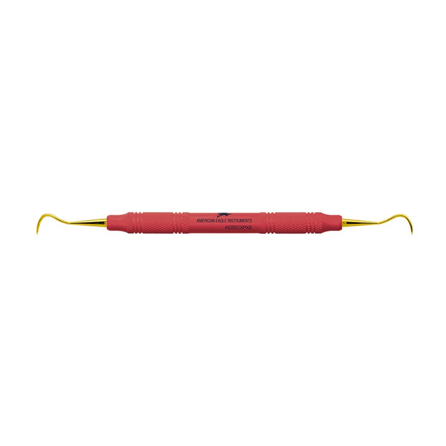 XP® SQUARED Technology Scaler Eagle Claw Posterior, Double End, 3/8 Red Handle, EagleLite - XP® SQUARED Technology Scaler Eagle Claw posterior with plastic handle - Image 1