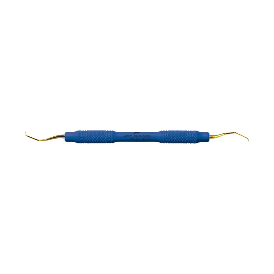 Pro Thin™ XP® SQUARED Technology Gracey +3 Access 13-14 Posterior Distal Curette with EagleLite Handle, Blue, AEGA13-14TXPX - Pro Thin™ XP® SQUARED Technology Gracey +3 Access 13-14 posterior distal with plastic handle - Image 1