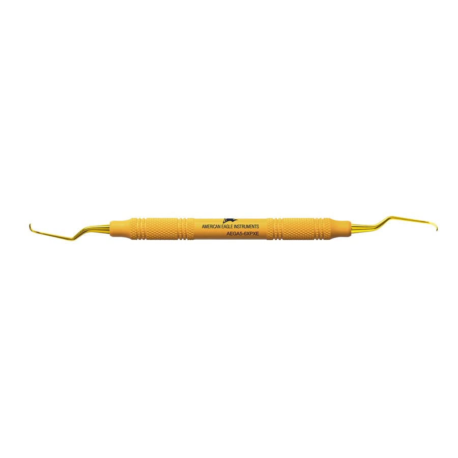 American Eagle XP® SQUARED Technology Gracey +3 Access Curette 5-6, Anterior, EagleLite Handle, Yellow, AEGA5-6XPXE - XP® SQUARED Technology Gracey +3 Access 5-6 anterior with plastic handle - Image 1
