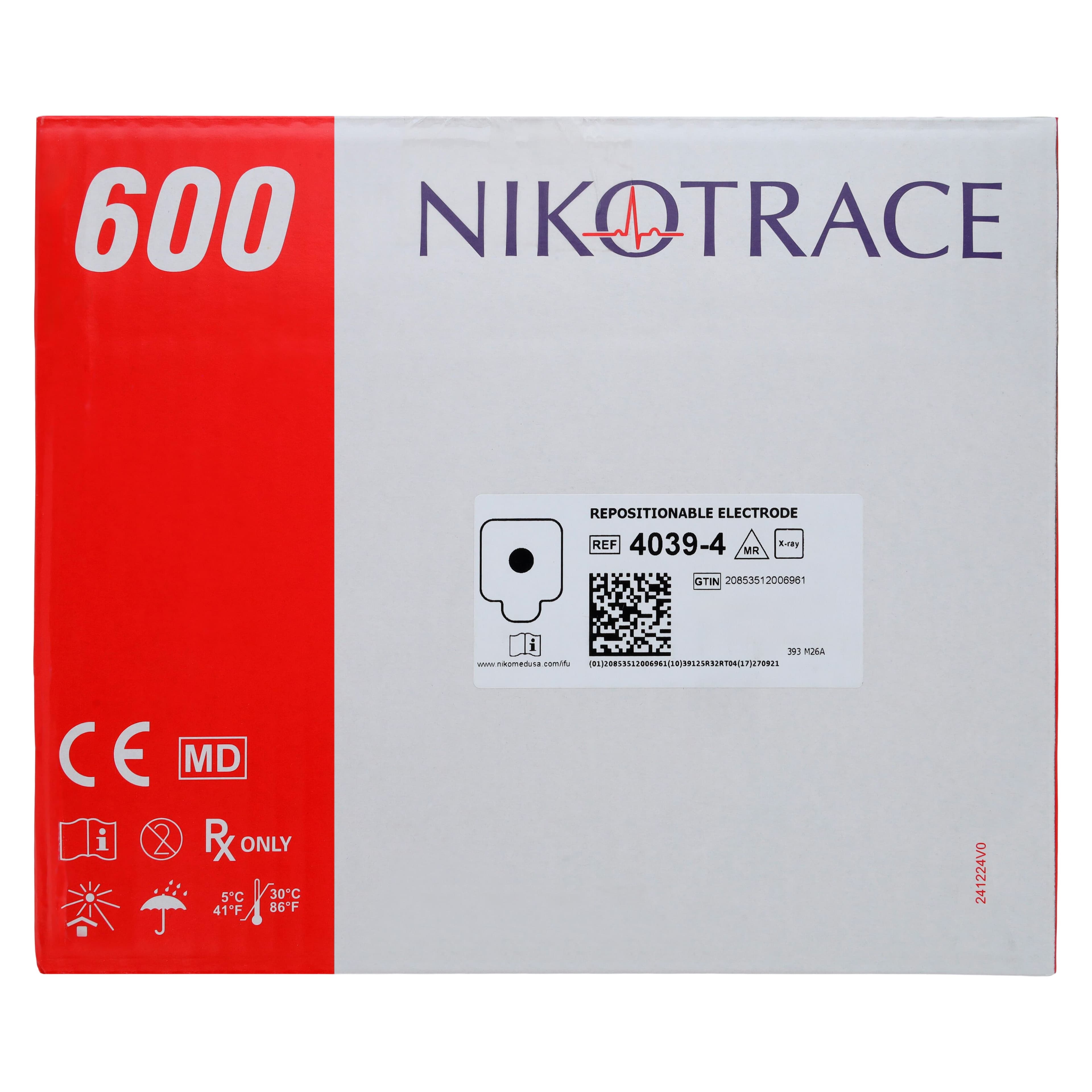 NIKOTRACE Monitoring Electrode, Adult/Pediatric, 40x32mm Rectangle, Ag/AgCl, Adhesive Gel, 600/Box thumbnail 4