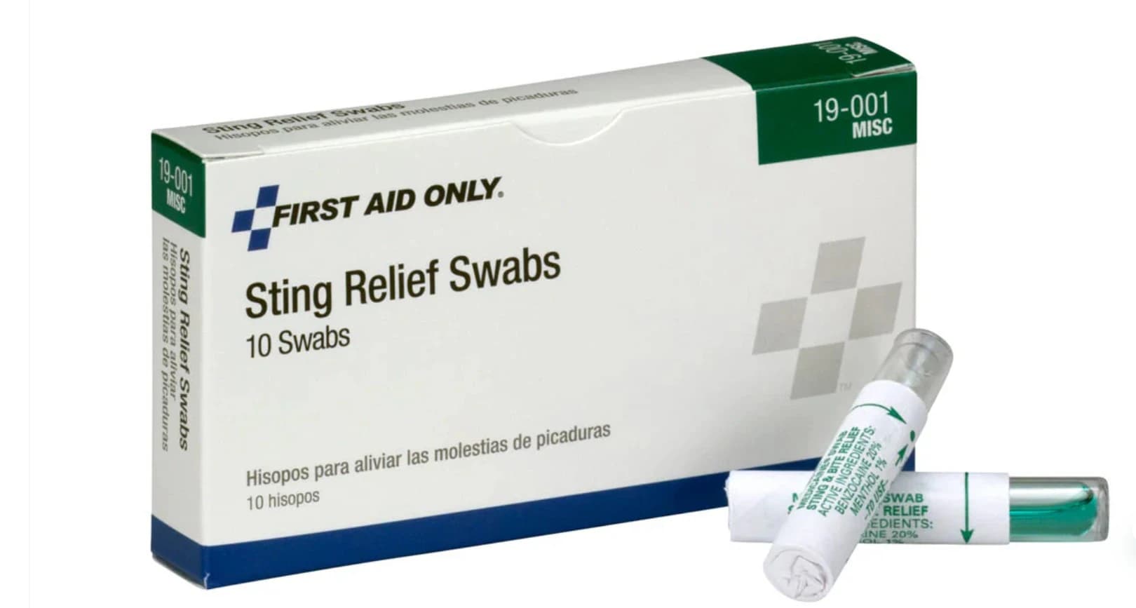 First Aid Only Sting Relief Swabs, Tropical Analgesic, 100/Box - Swab First Aid Only Sting Reli - Image 1