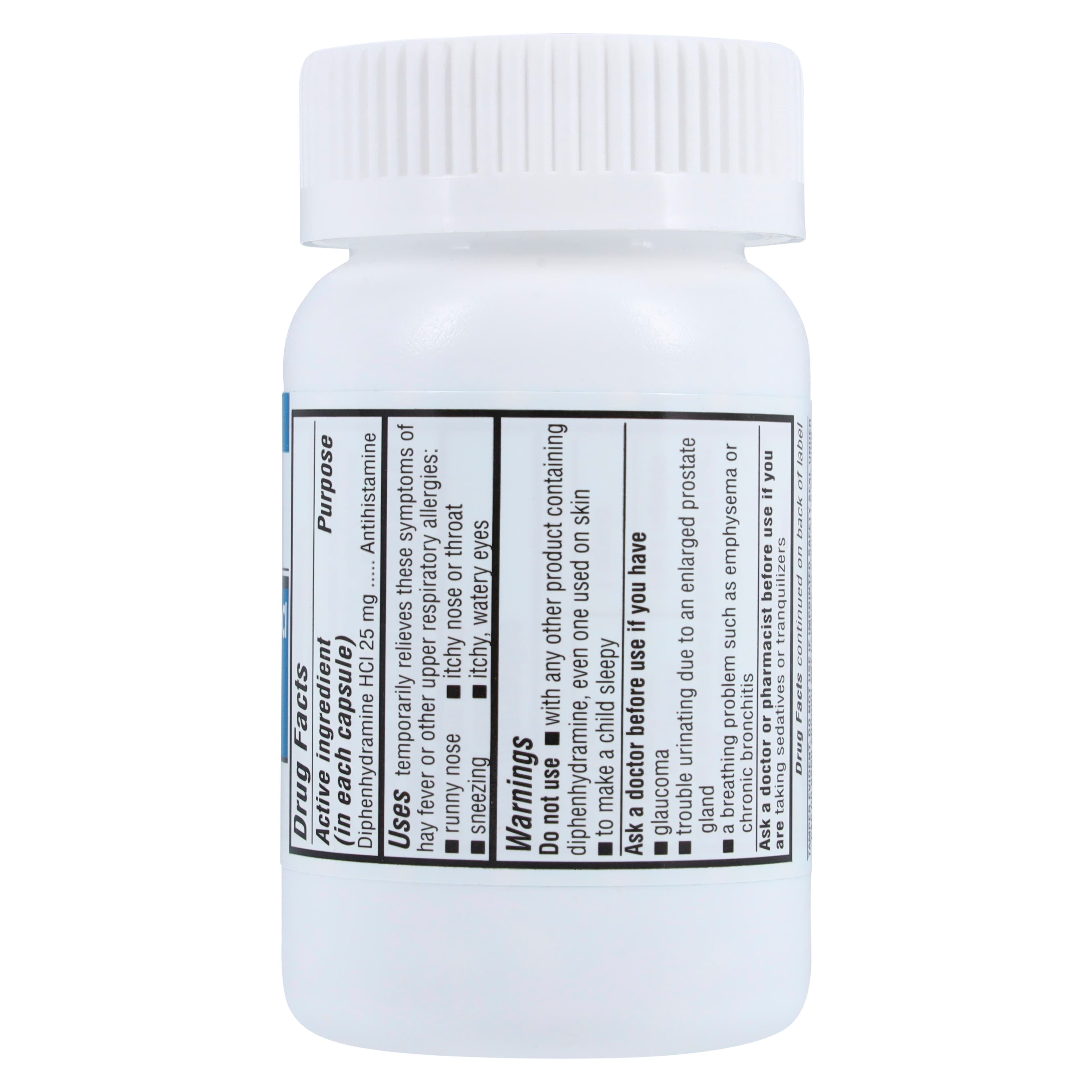 Diphenhydramine HCl Capsules, 25mg, 100/Bottle thumbnail 2