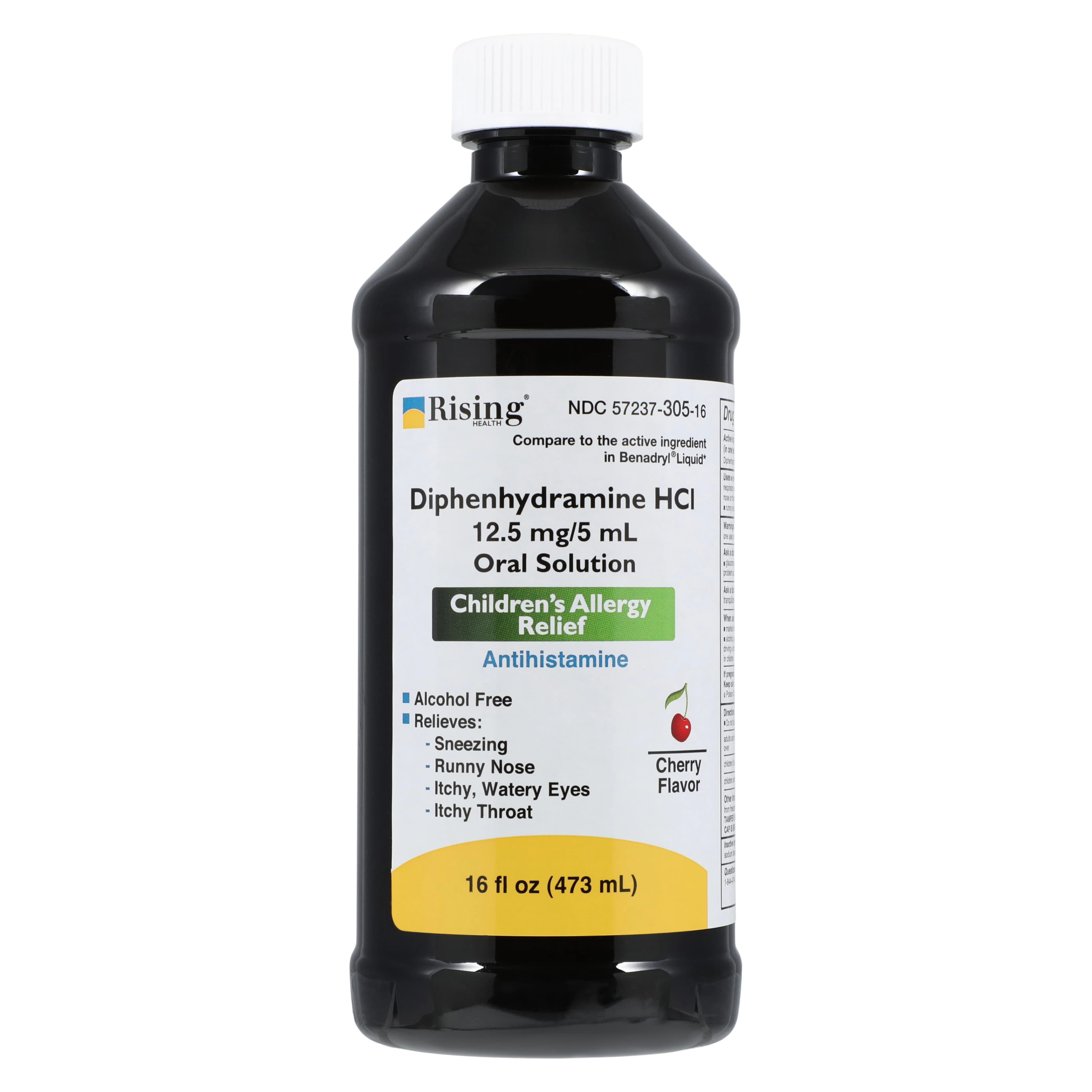Diphenhydramine HCl Oral Solution 12.5 mg/5 mL, 16 oz Bottle - Diphenhydramine HCl Oral Sol - Image 1