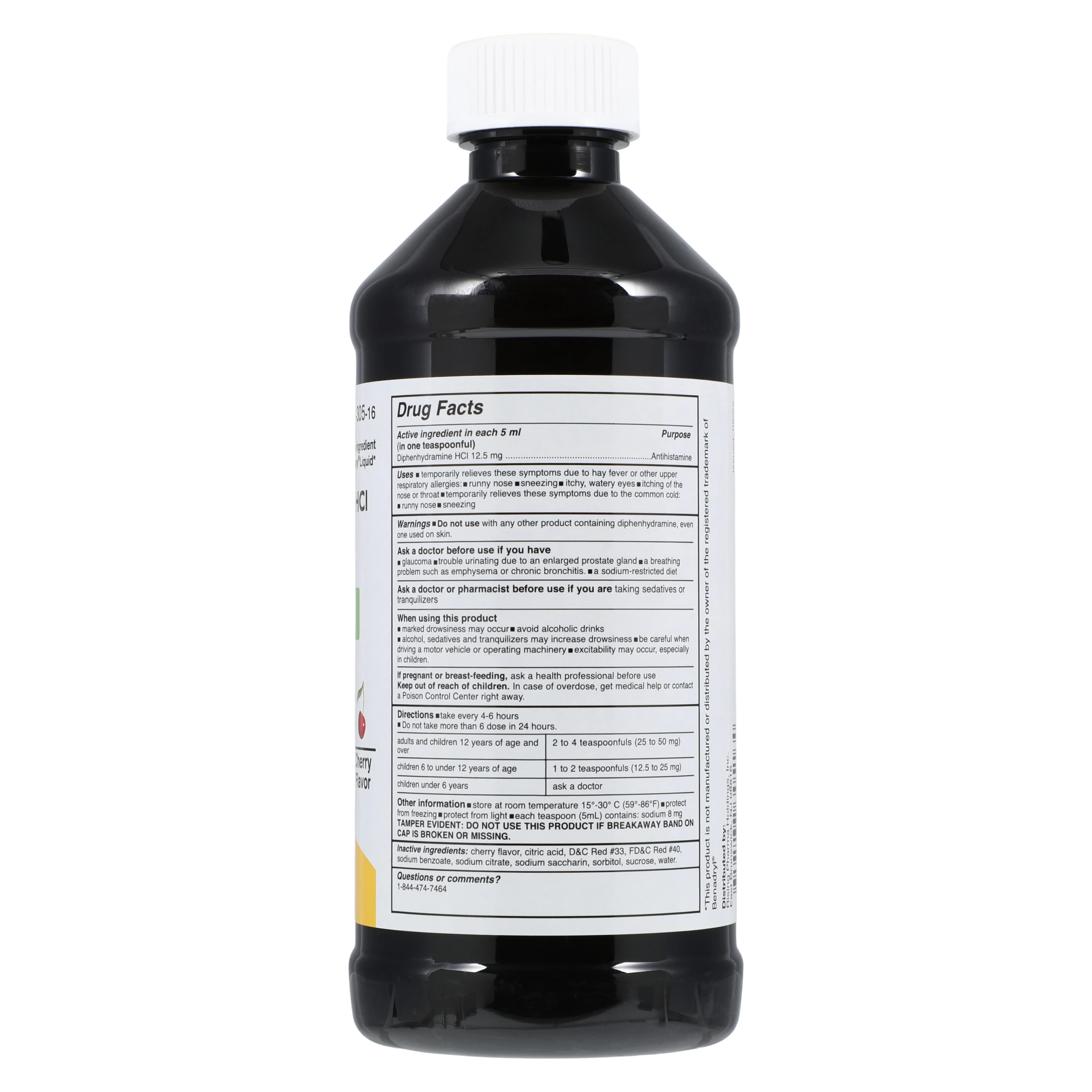 Diphenhydramine HCl Oral Solution 12.5 mg/5 mL, 16 oz Bottle thumbnail 2