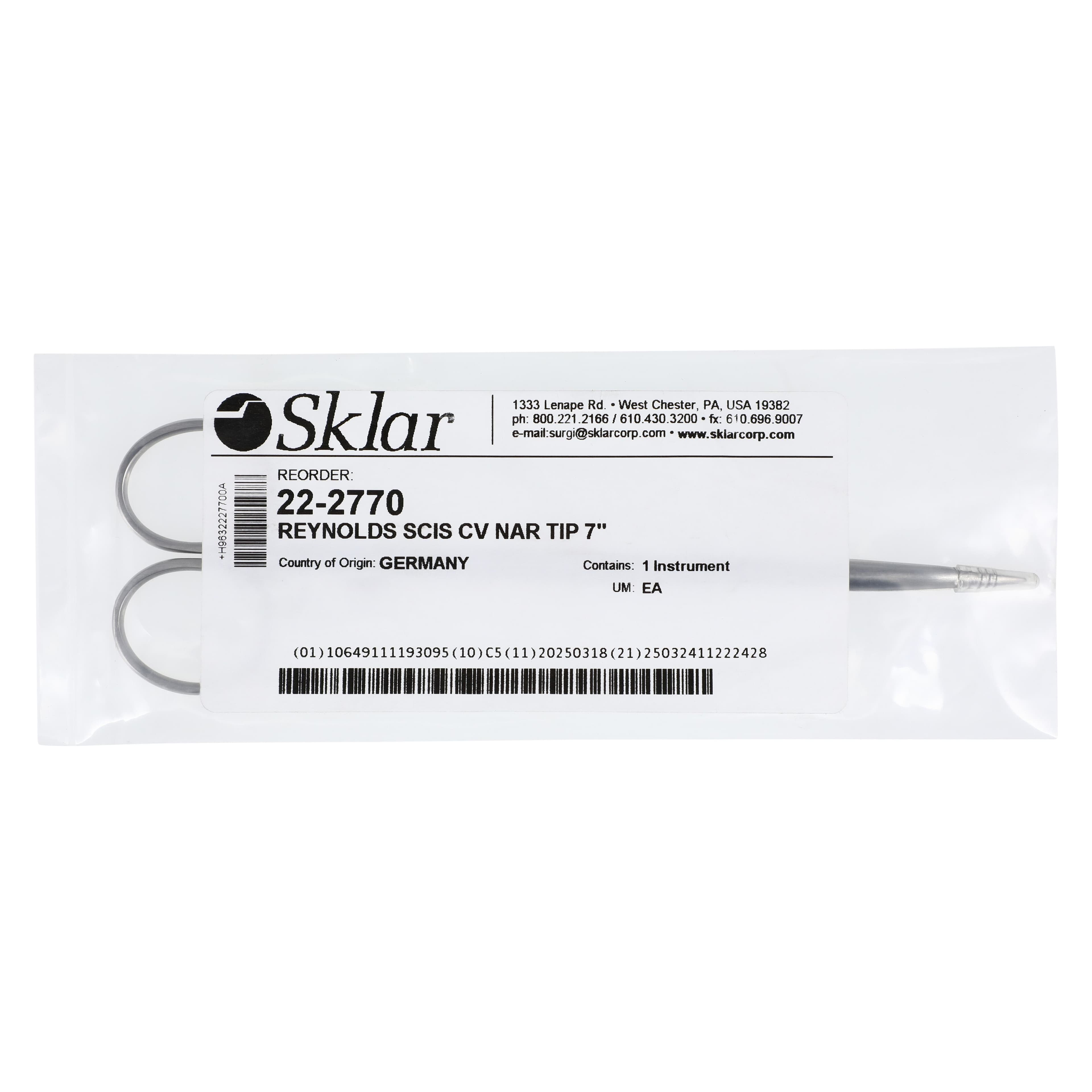 Sklar Reynolds Dissecting Scissors, Curved, 7" Stainless Steel, Non-Sterile, Each thumbnail 4