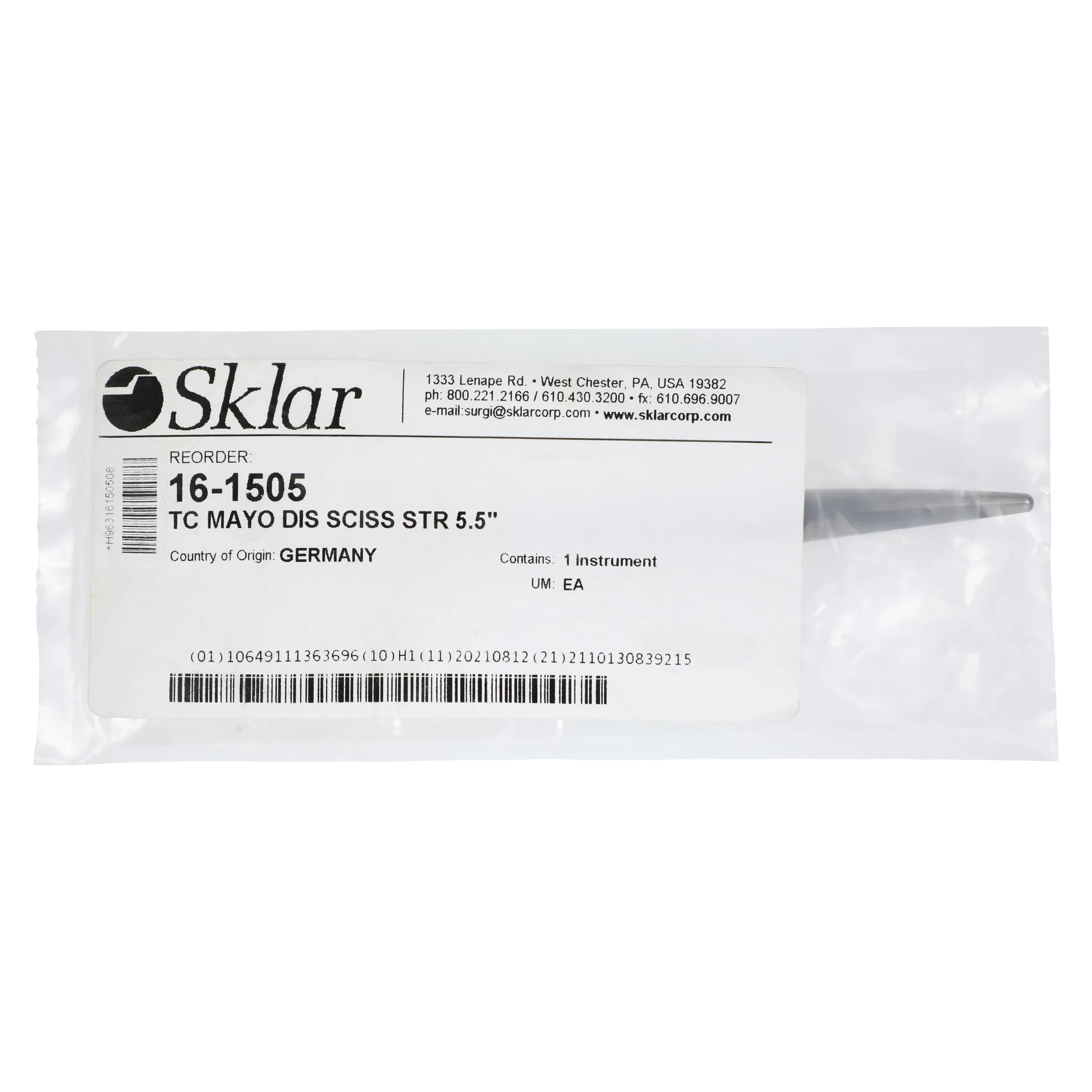 Sklar Mayo Dissecting Scissors, Straight, 5-1/2" (14 cm), Stainless Steel with Tungsten Carbide Inserts, Reusable thumbnail 4
