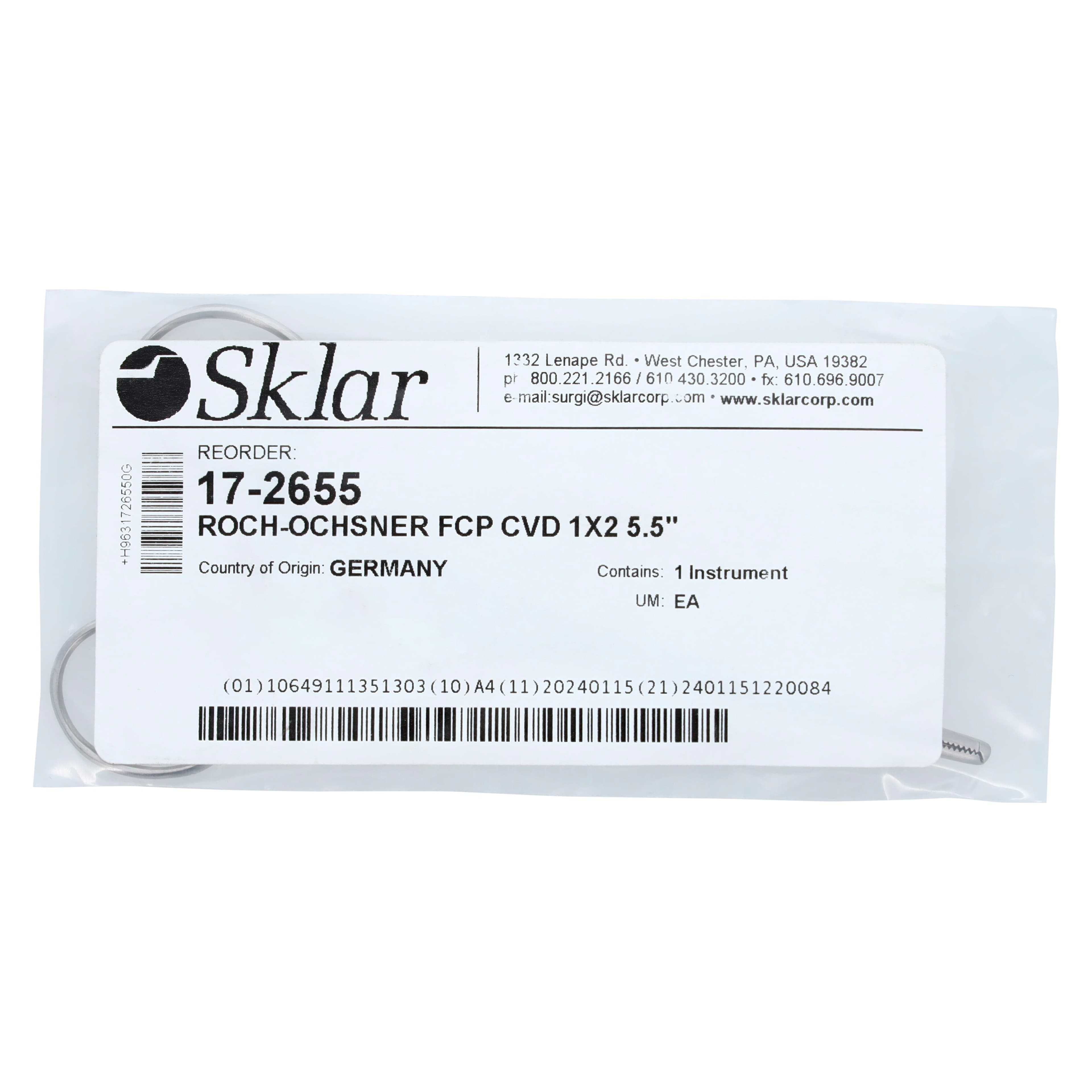 Sklar Rochester-Ochsner Forceps, Curved, 5-1/2", 1x2 Teeth, Each thumbnail 4