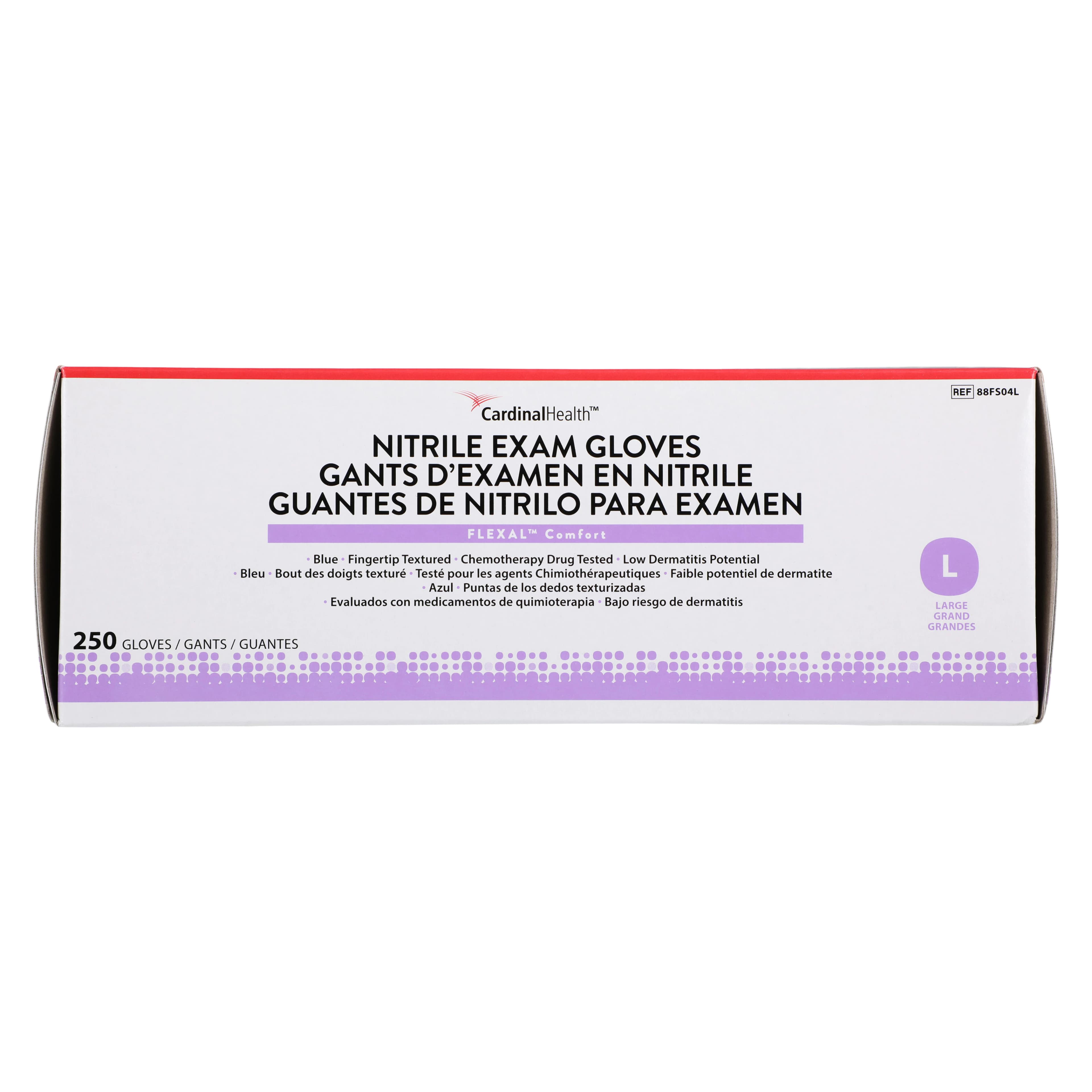 Cardinal Health Flexal Comfort Nitrile Exam Gloves, Large, Blue, Non-Sterile, 250/Box thumbnail 2
