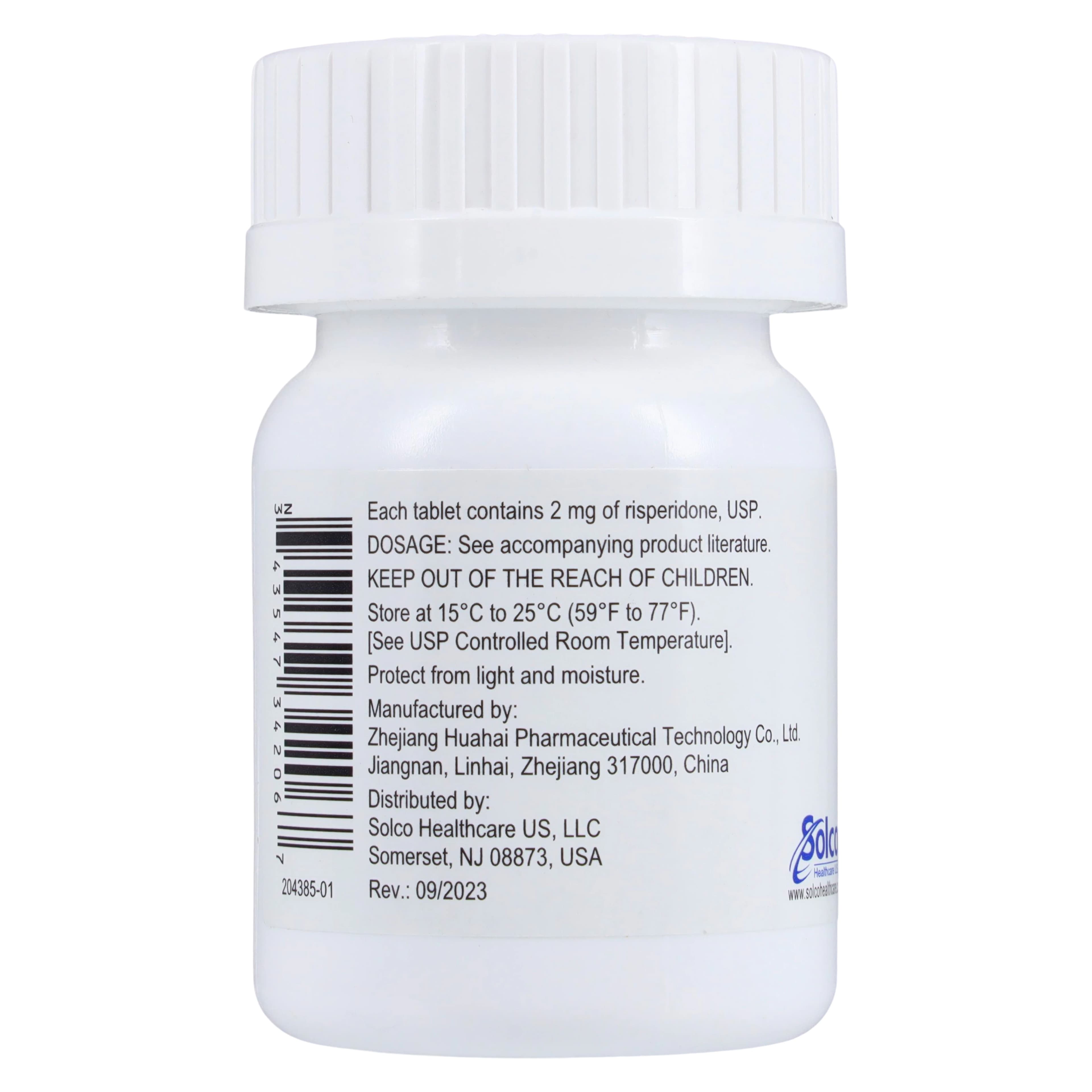 Risperidone Tablets 2 mg, 60 Count Bottle (Solco Healthcare) thumbnail 2