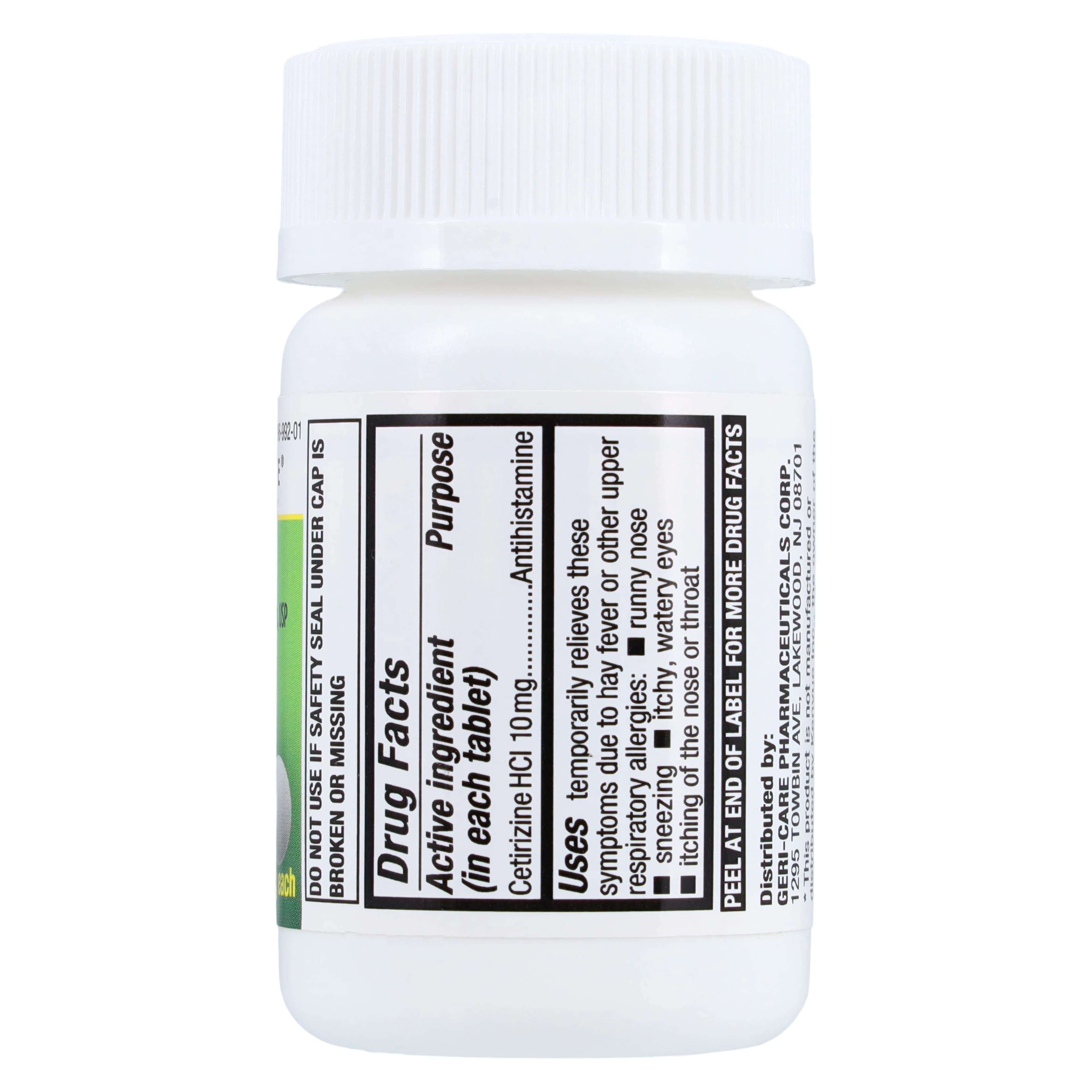 Cetirizine HCl Tablets 10mg, 100/Bottle (Geri-Care Pharmaceuticals) thumbnail 2