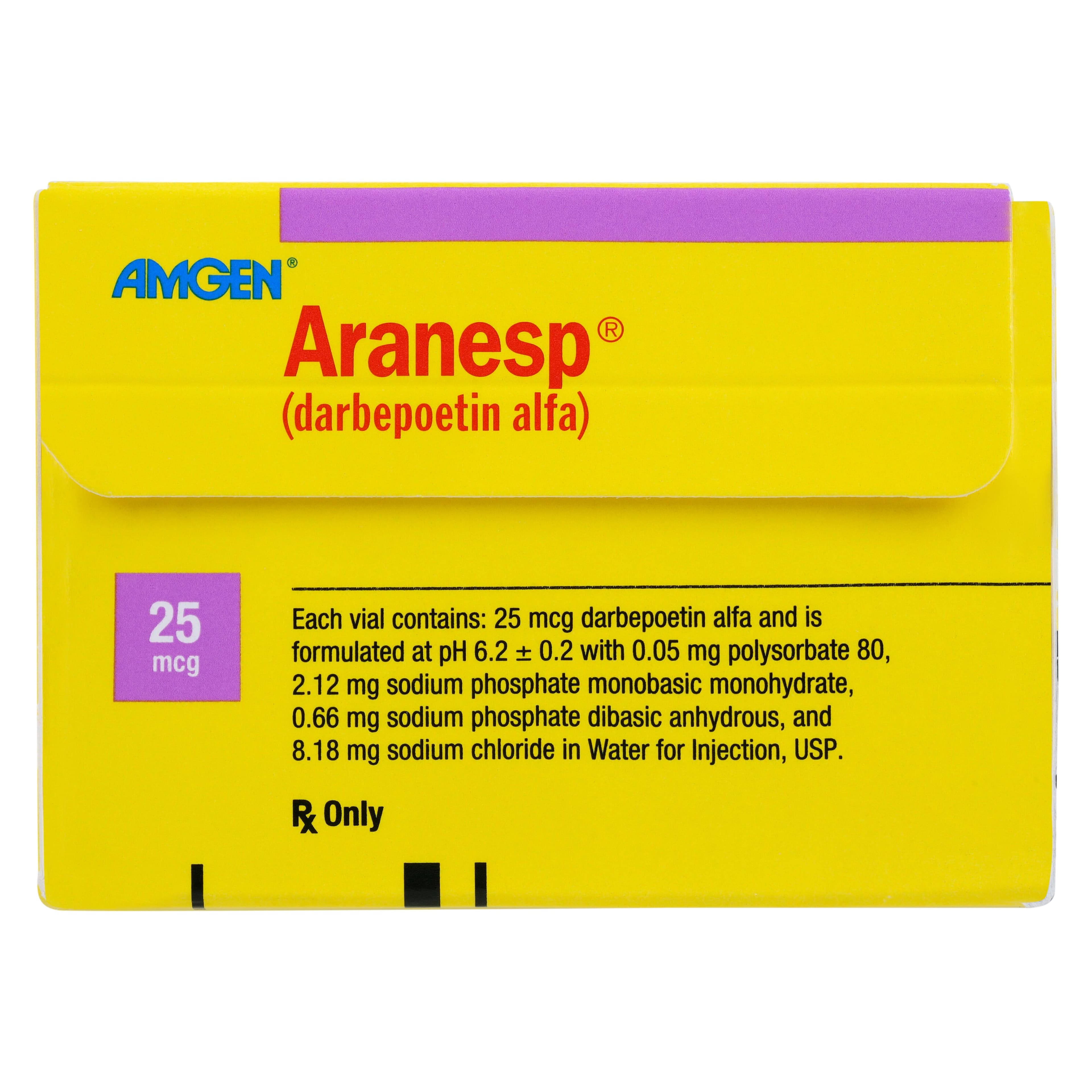 Aranesp (darbepoetin alfa) Injection, 25 mcg Single-Dose Vial, 1 mL, 4/Package thumbnail 2