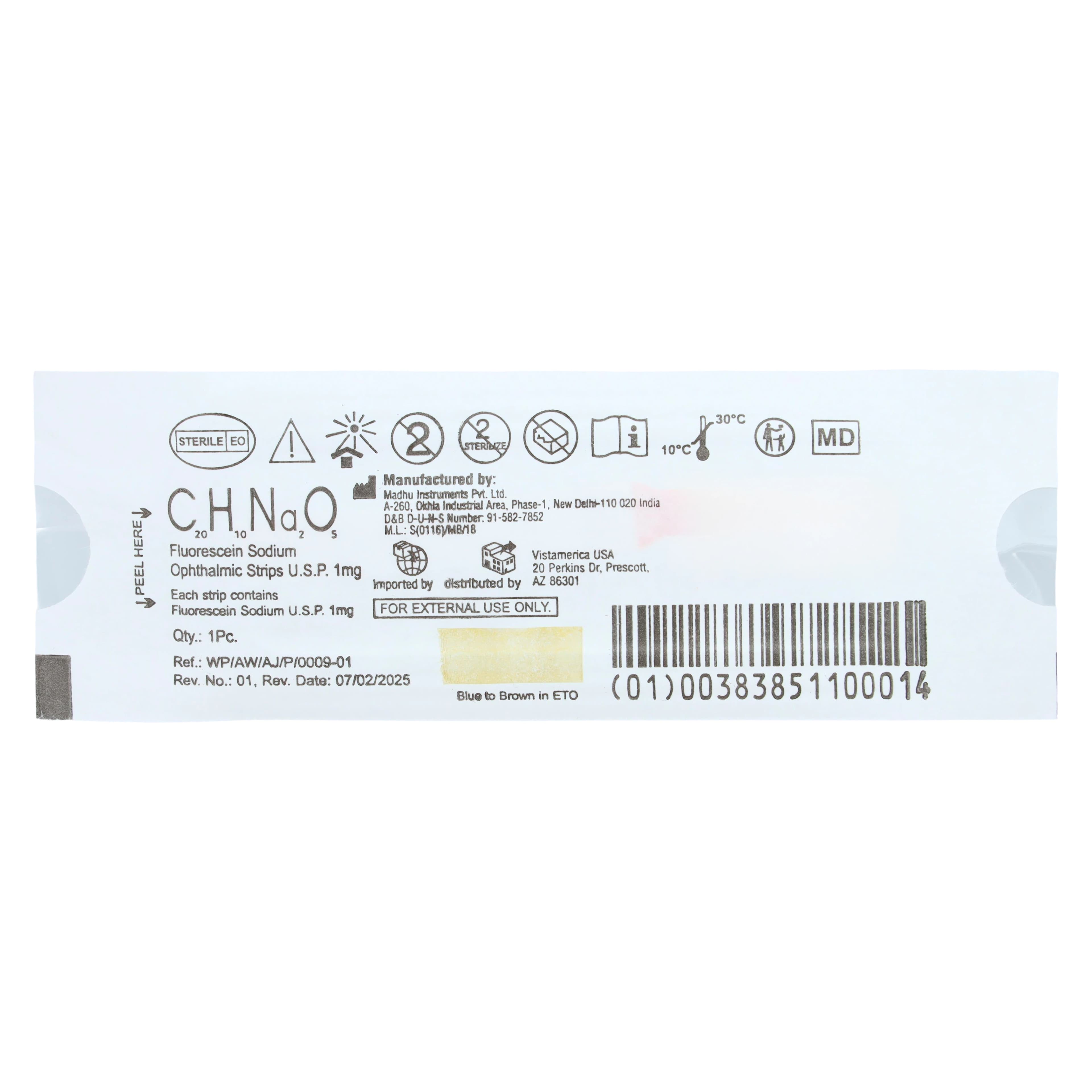 Fluorescein Sodium Ophthalmic Strips, 1 mg, 300 Strips/Package thumbnail 3