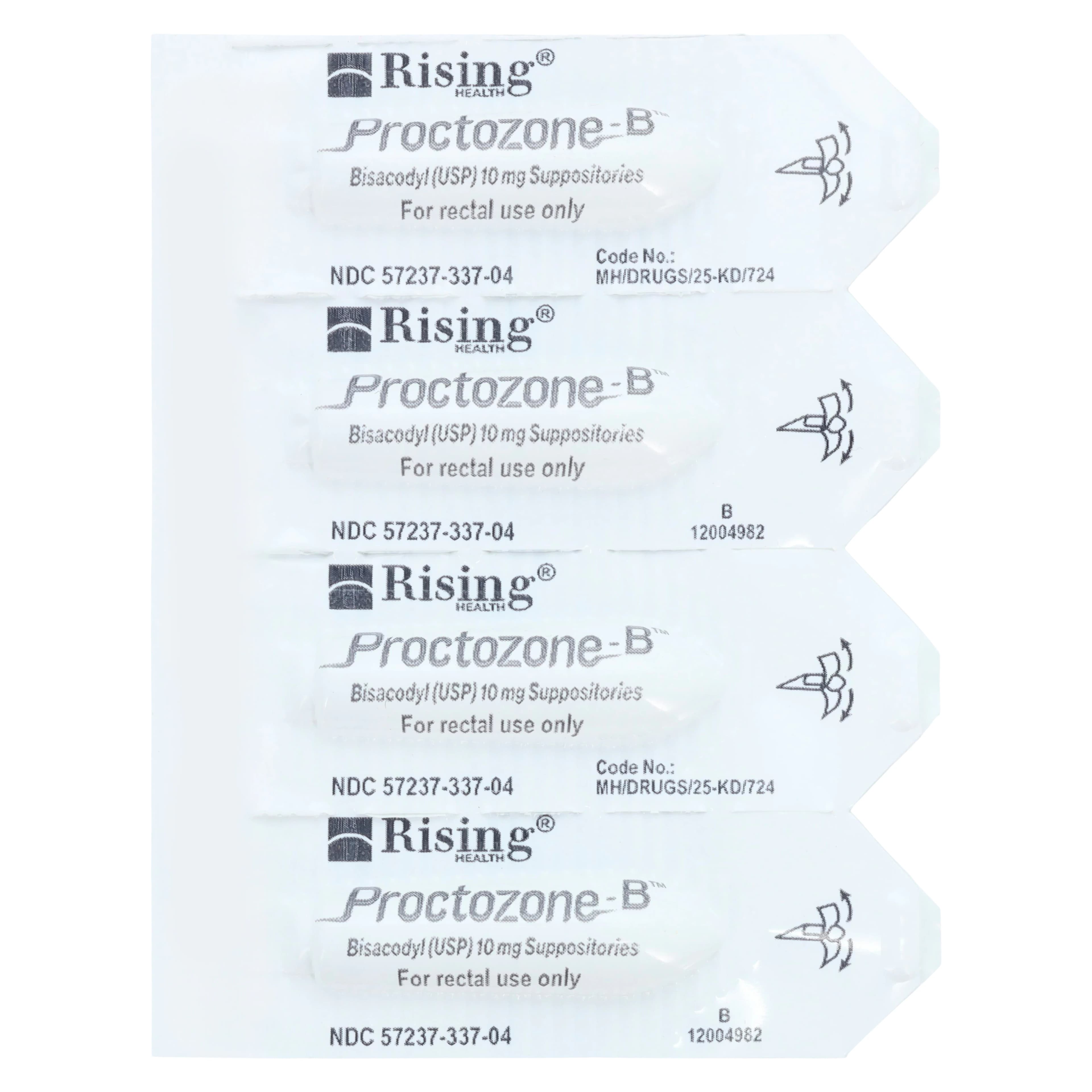 Bisacodyl Suppositories, 10mg, 12/Package, Rising Pharmaceuticals thumbnail 2