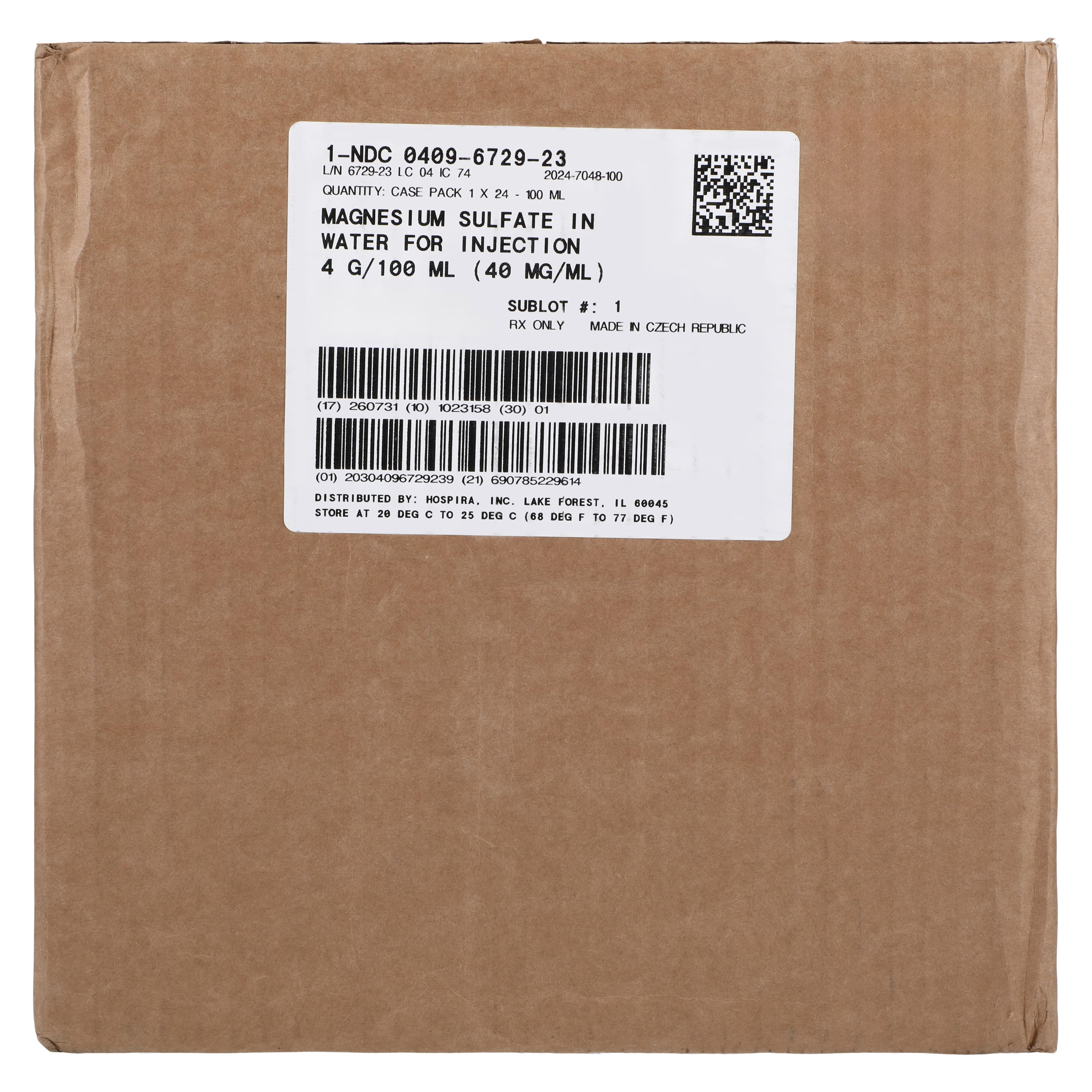 Magnesium Sulfate Injection, 40 mg/mL, 100 mL Vial, 24/Package (Pfizer Injectables) thumbnail 3