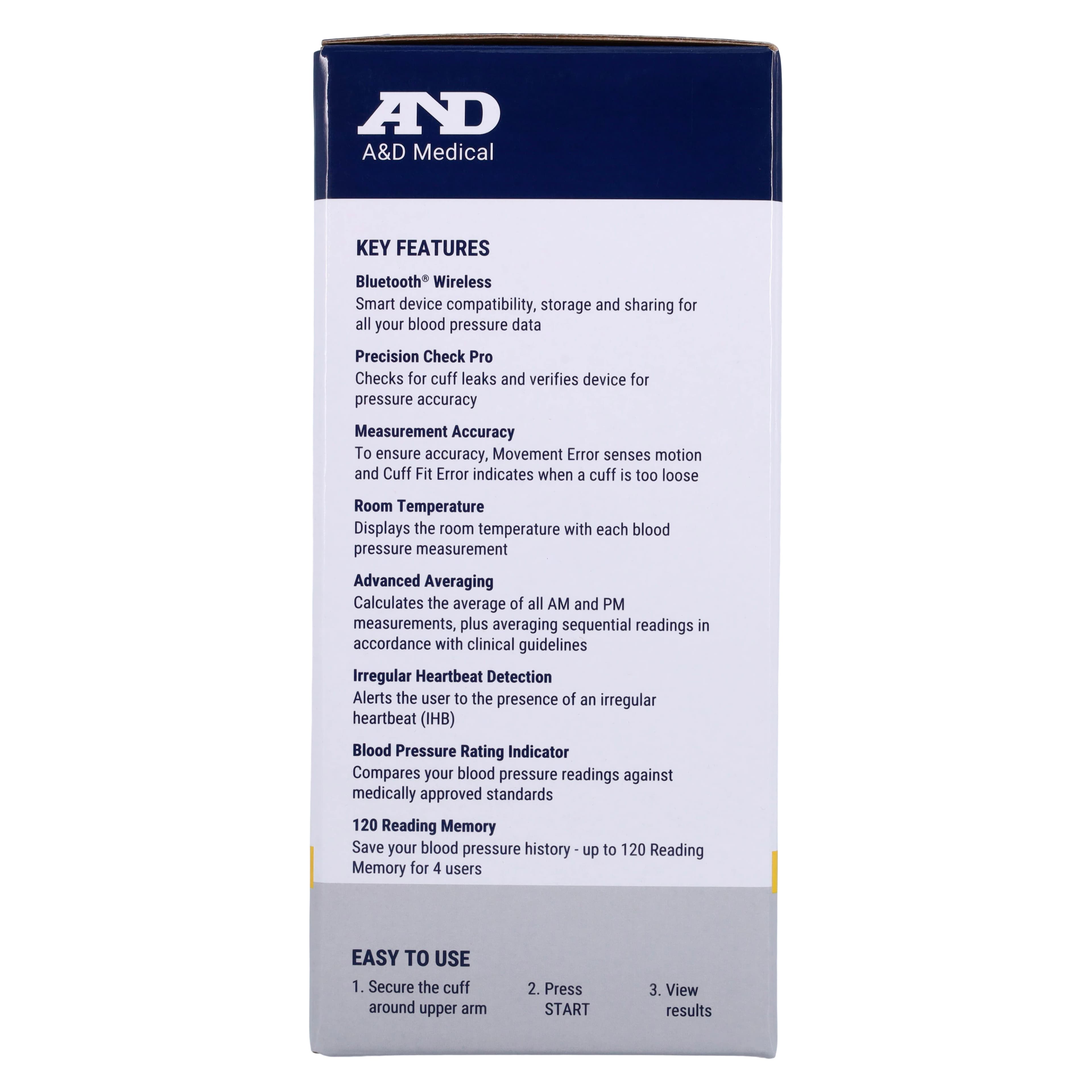 A&D Medical Digital Blood Pressure Monitor with Bluetooth, Cuff Size 22-42cm, UA-651BLE thumbnail 10