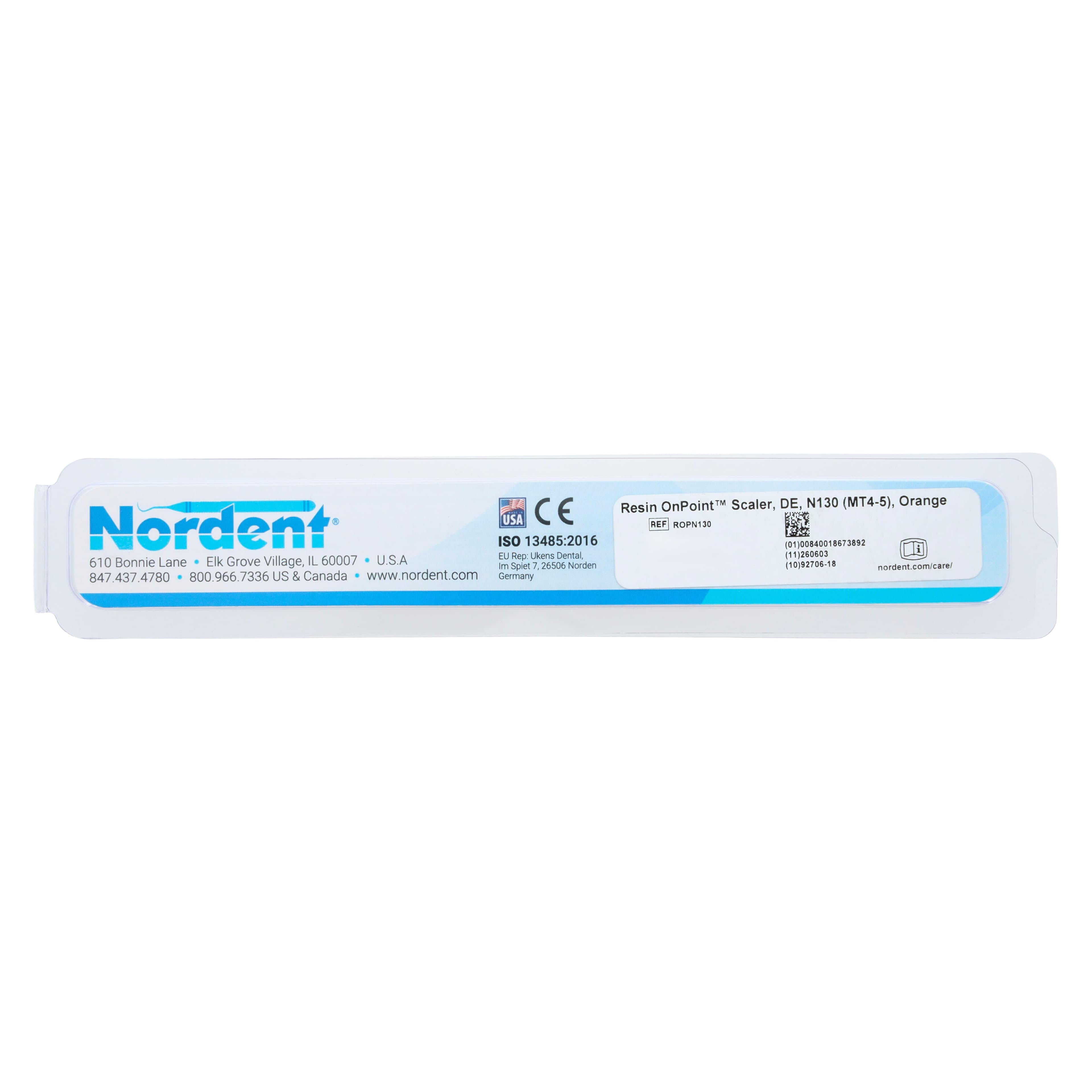 Nordent OnPoint Resin Scaler N130, Sickle Scaler, Double End, M4/5, #6 Handle, Adult, Posterior, Orange, Each thumbnail 7
