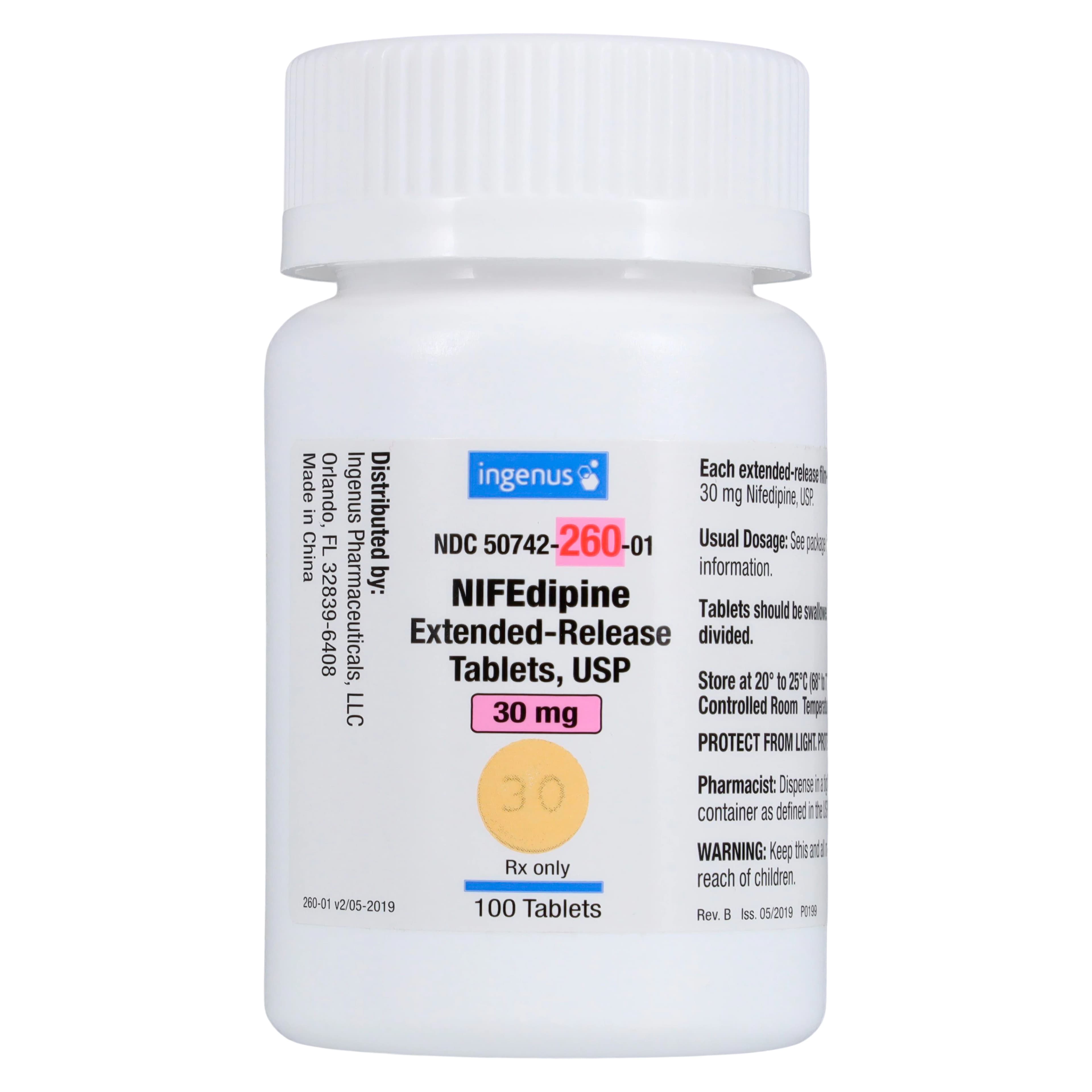 Nifedipine ER Tablets, 30mg, 100/Bottle - Nifedipine ER Tablets - Image 1