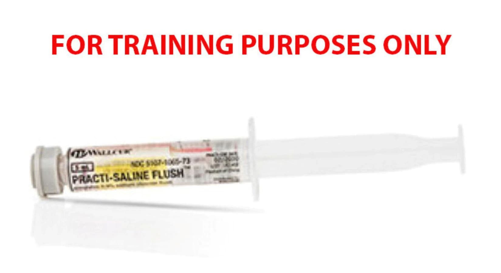 Wallcur Practi-Saline Flush Training Simulated Medication Prefilled Syringe, 5 mL, 30/Box - Simulant Practi-Saline Flush - Image 1