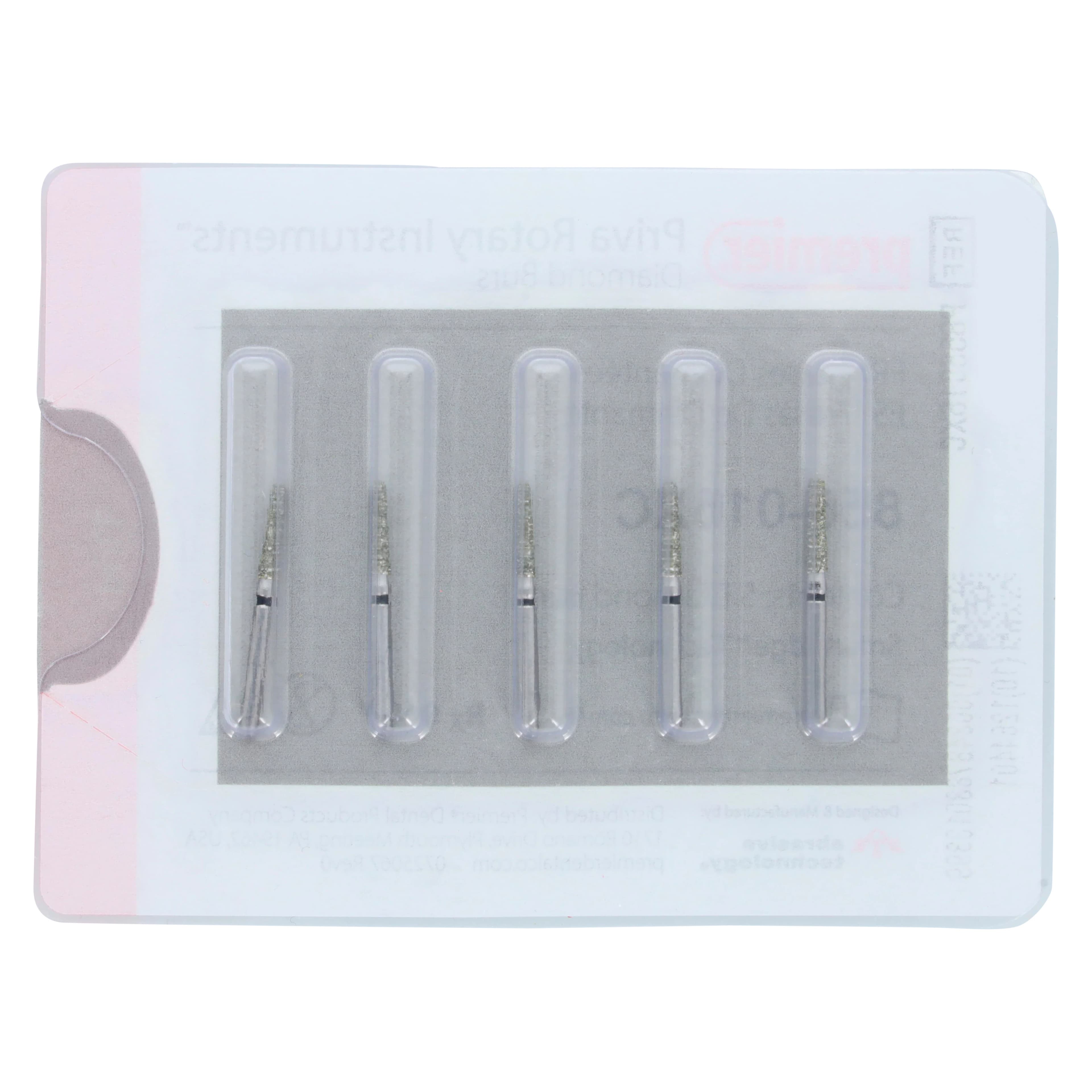 Priva FG #856.016 Super Coarse Grit Round End Taper Diamond Burs, 5/Pk, P856016XC thumbnail 5