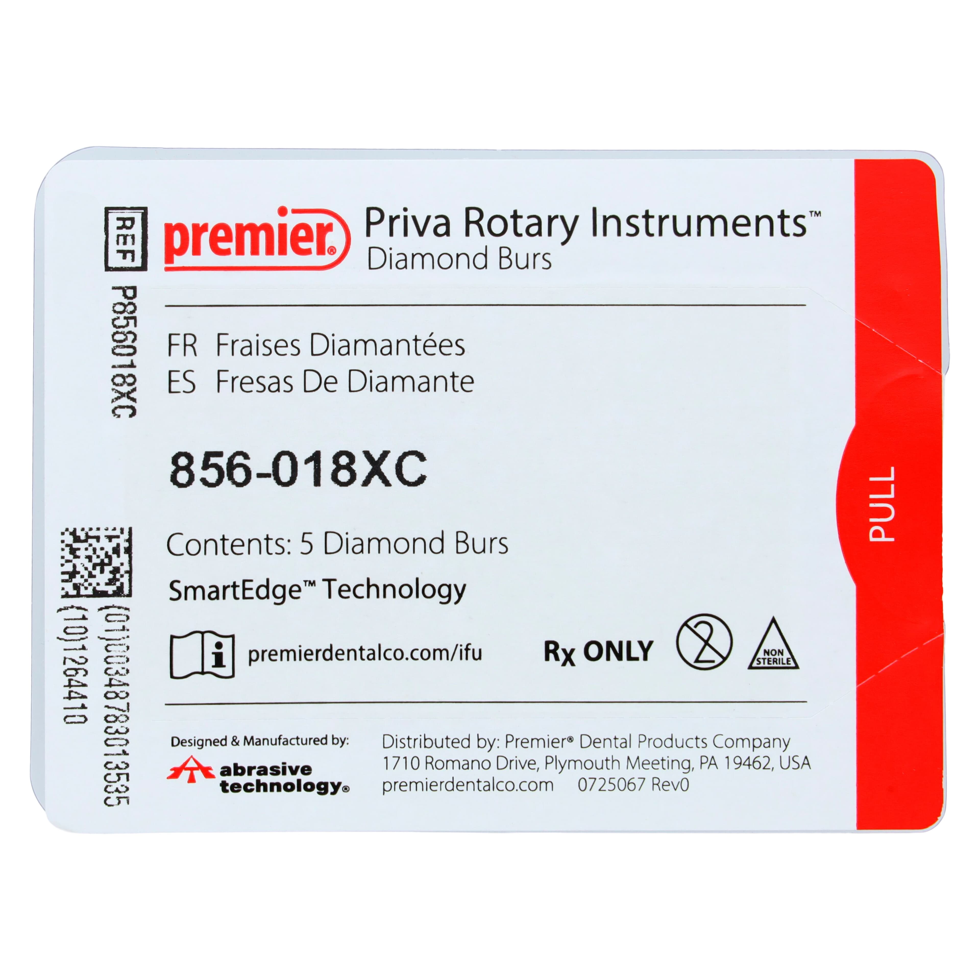 Priva Rotary Instruments Diamond Bur 856-018XC, FG, Round End Taper, Extra Coarse, Black, 1.8 mm Head Diameter, 5/Pkg, P856018XC thumbnail 4