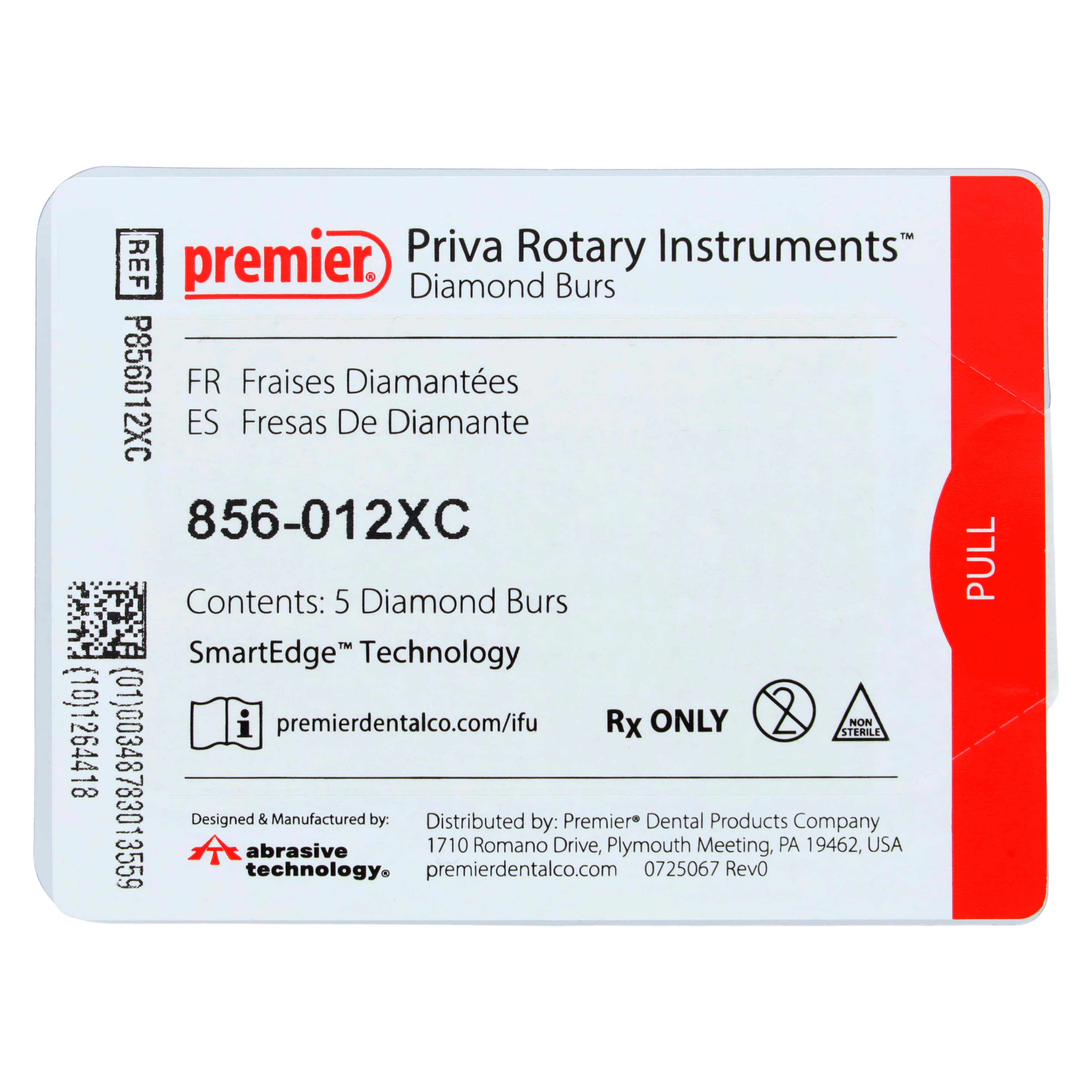 Priva Rotary Instruments Diamond Bur FG, Round End Taper, Extra Coarse, Black, #856-012XC, 1.2 mm Head Diameter, 5/Pkg thumbnail 4