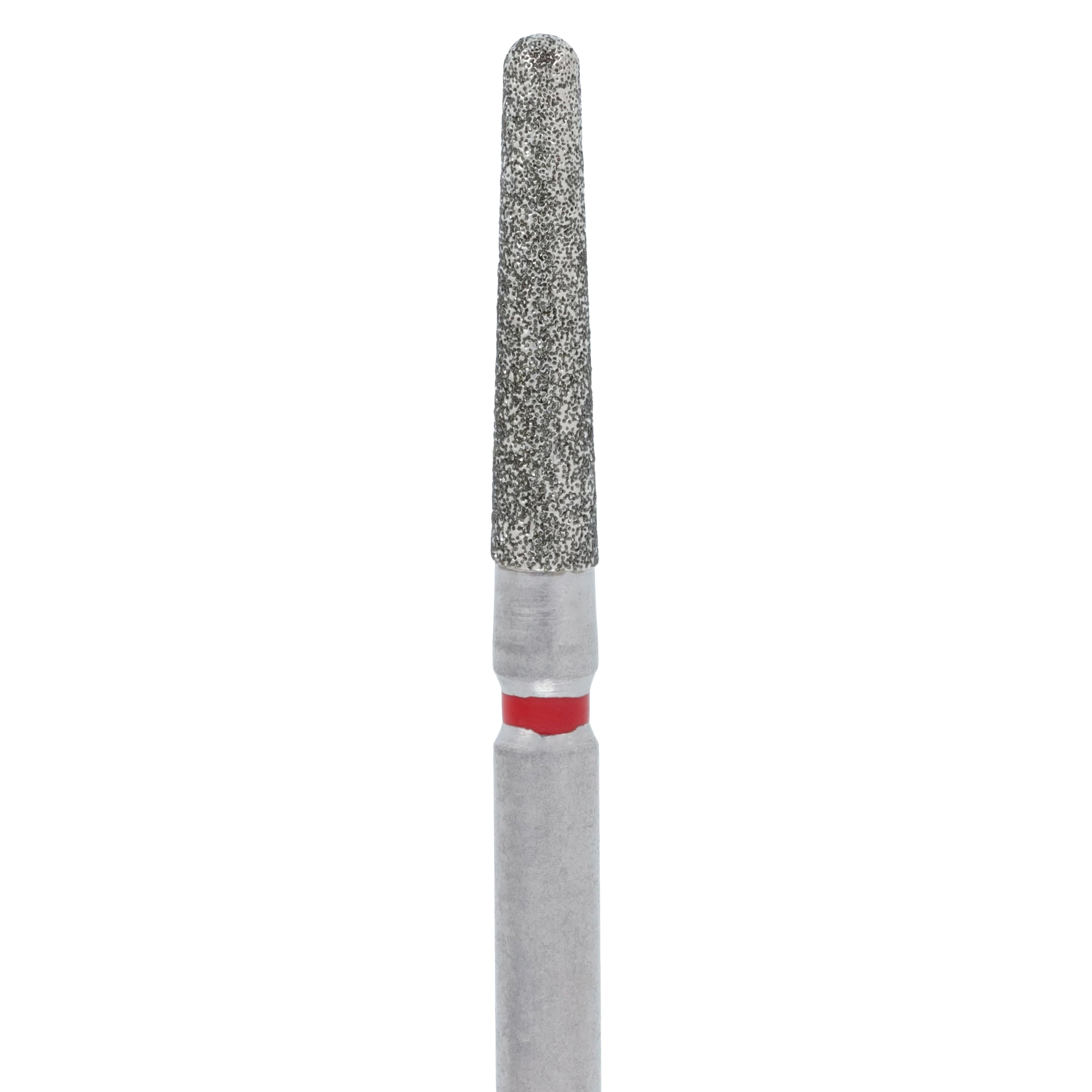 Priva Rotary Instruments Diamond Bur, FG, Fine Grit, Red Ring, Round End Taper, #856-016F, 1.6 mm Head Diameter, 5/Pkg, P856016F thumbnail 2