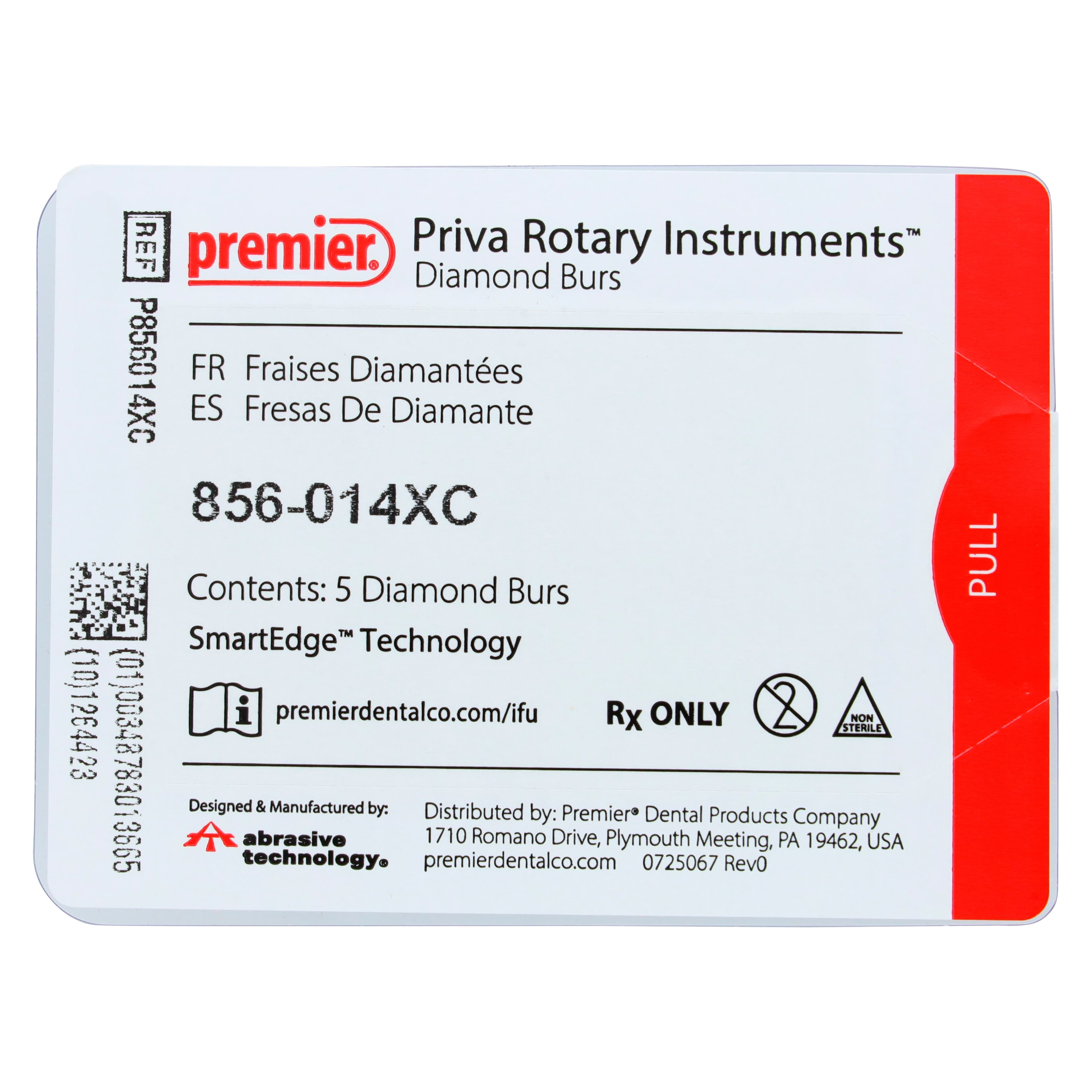 Priva Rotary Instruments Diamond Bur FG, Round End Taper, Extra Coarse, Black Ring, #856-014XC, 1.4 mm Head Diameter, 5/Pkg thumbnail 4