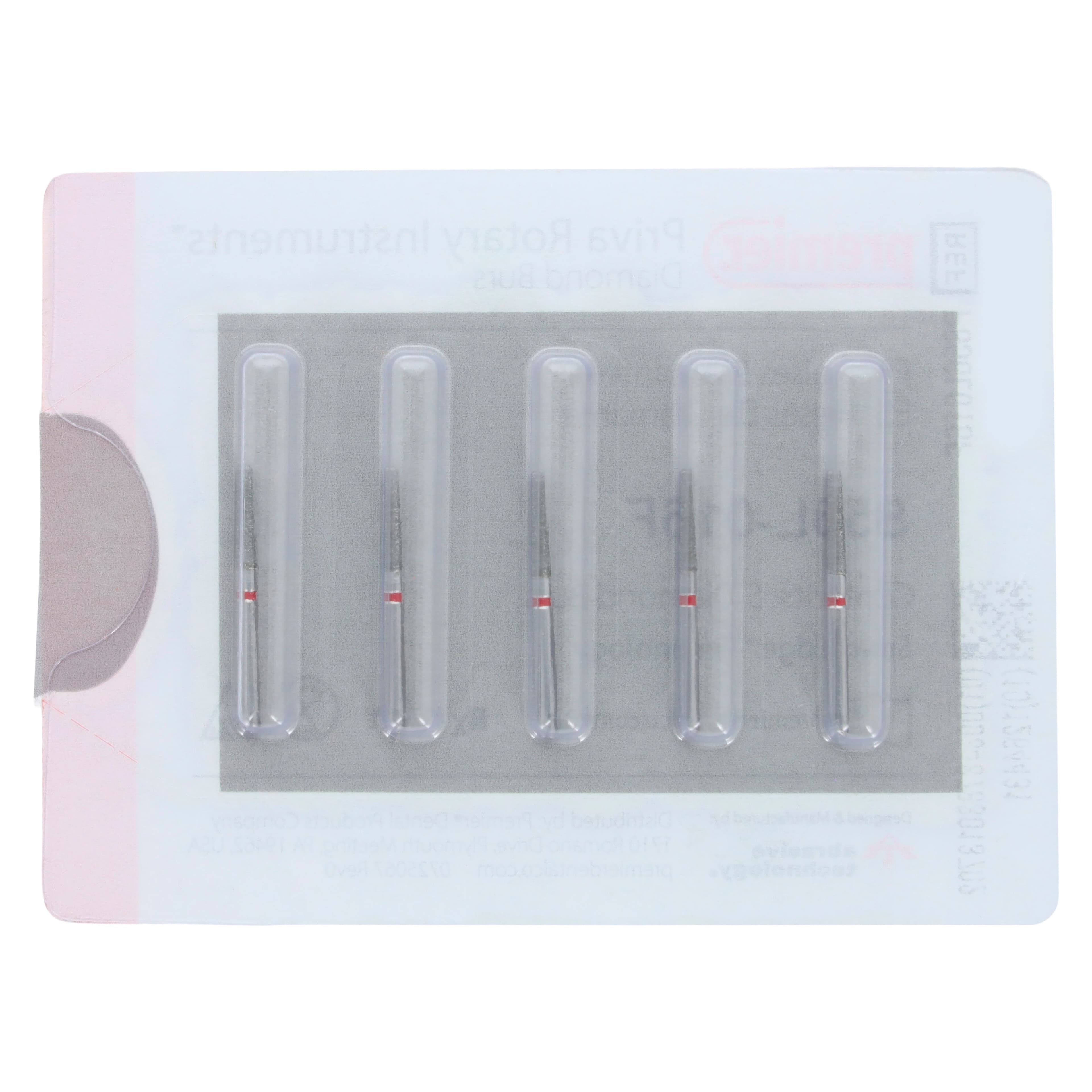 Priva Rotary Instruments Diamond Bur, FG, Fine, Red, Round End Taper, 856L-016F, 1.6 mm Head Diameter, 5/Pkg, P856L016F thumbnail 5
