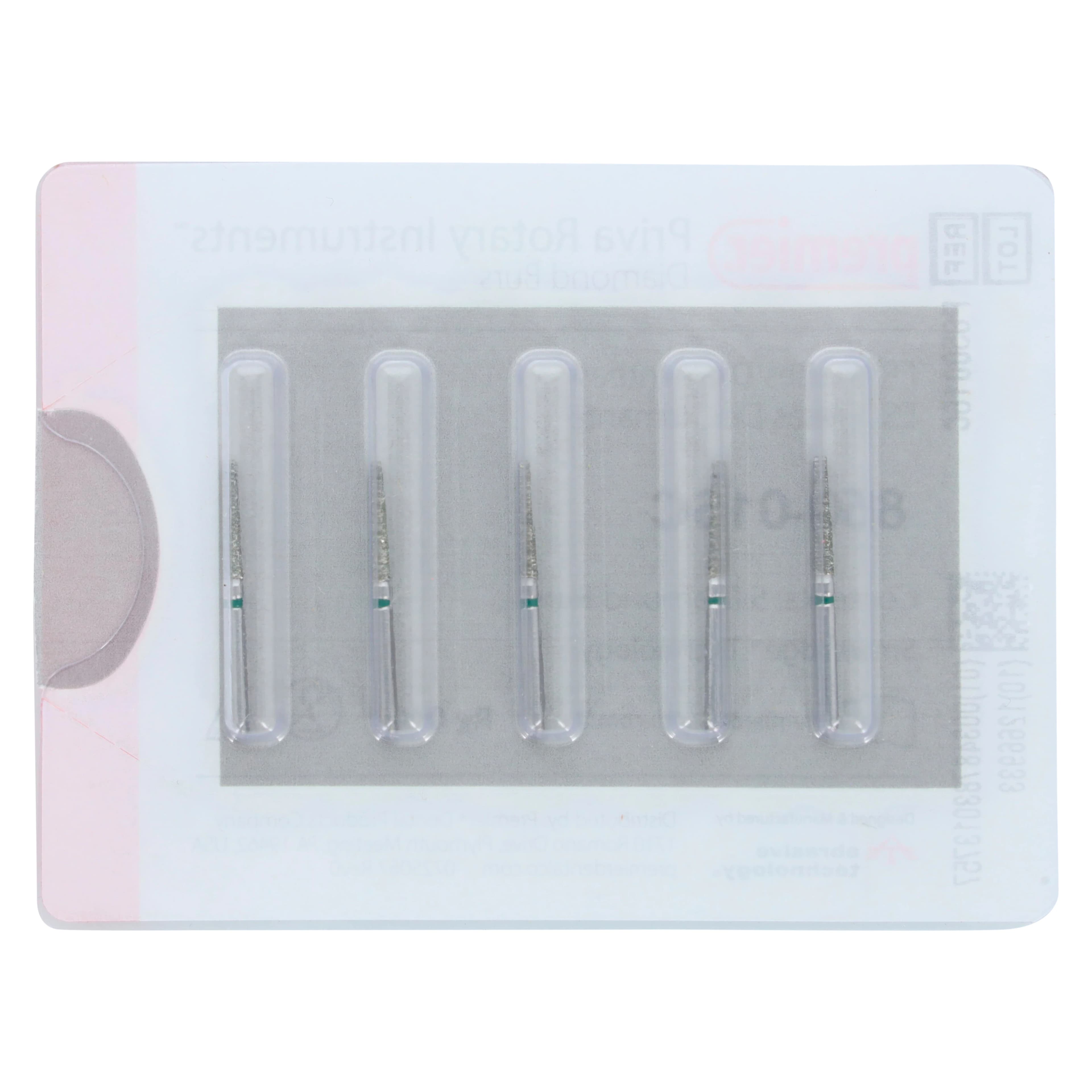 Priva Rotary Instruments Diamond Bur 850-016C, FG, Coarse, Green, Round End Taper, 0.8 mm Head Diameter, 5/Pkg, P850016C thumbnail 4